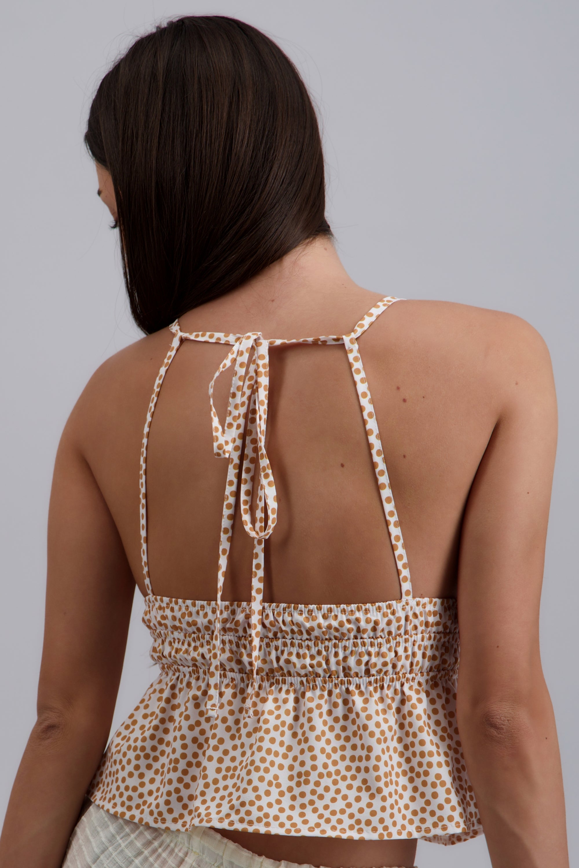 Top Tirante polka dots HUESO COMBO