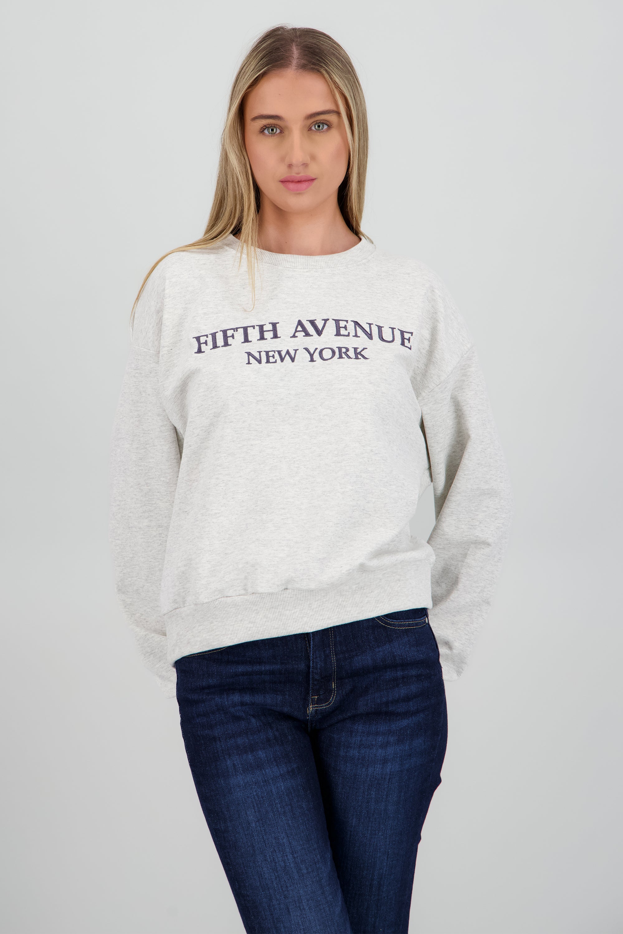 Sudadera estampado nueva york GRIS
