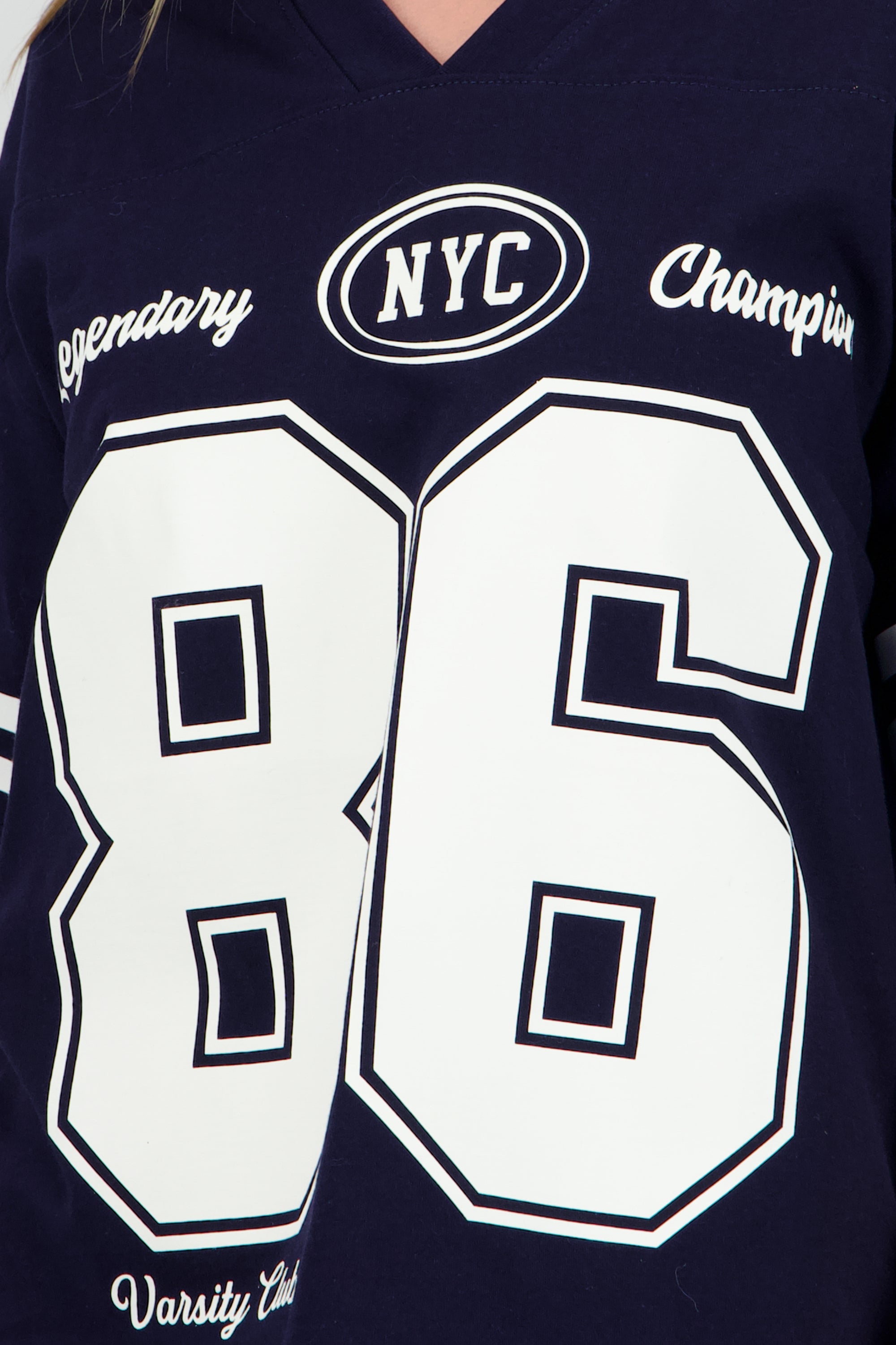 Playera oversize estampado numeros MARINO