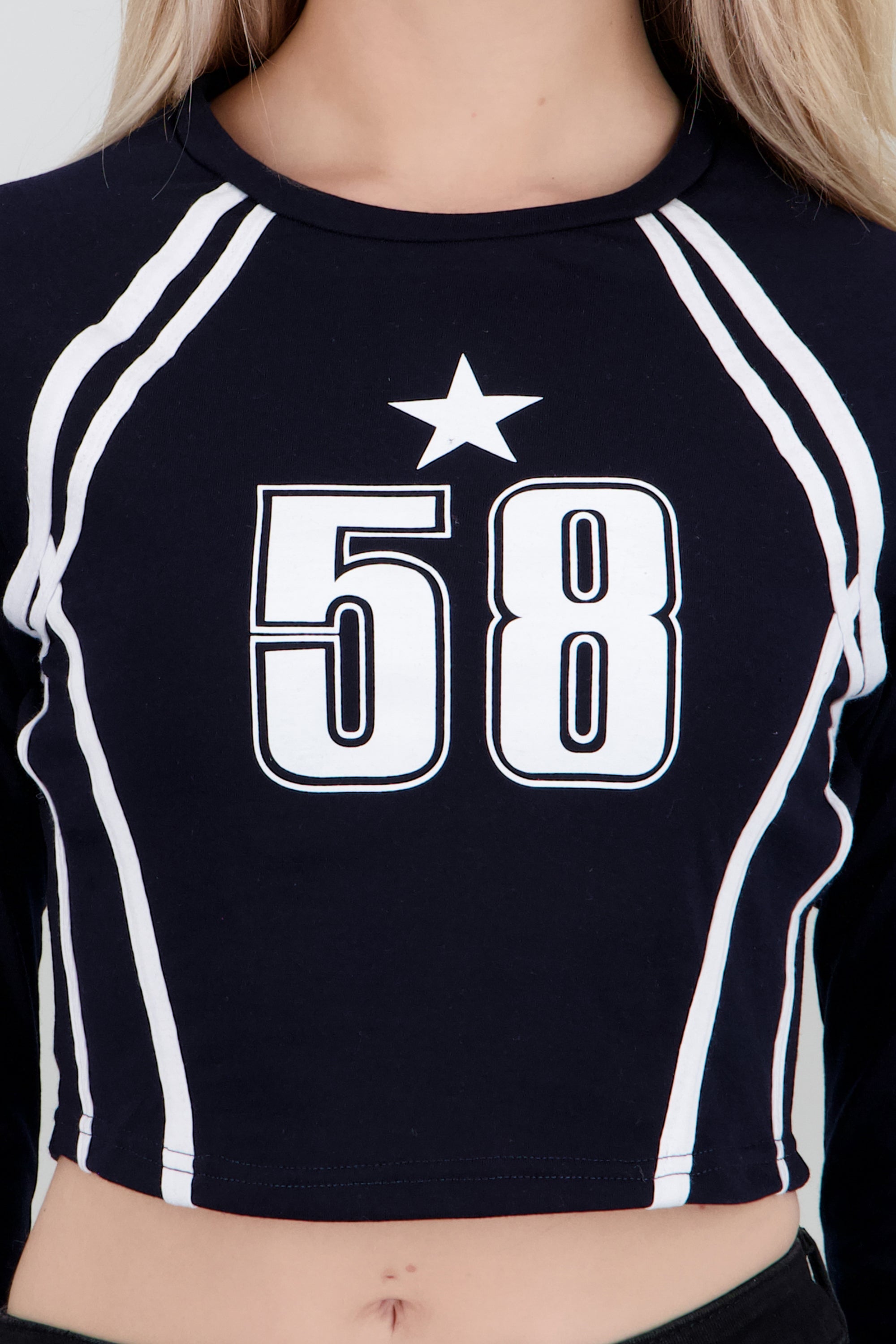 Top numeros detalle contraste lineas MARINO COMBO