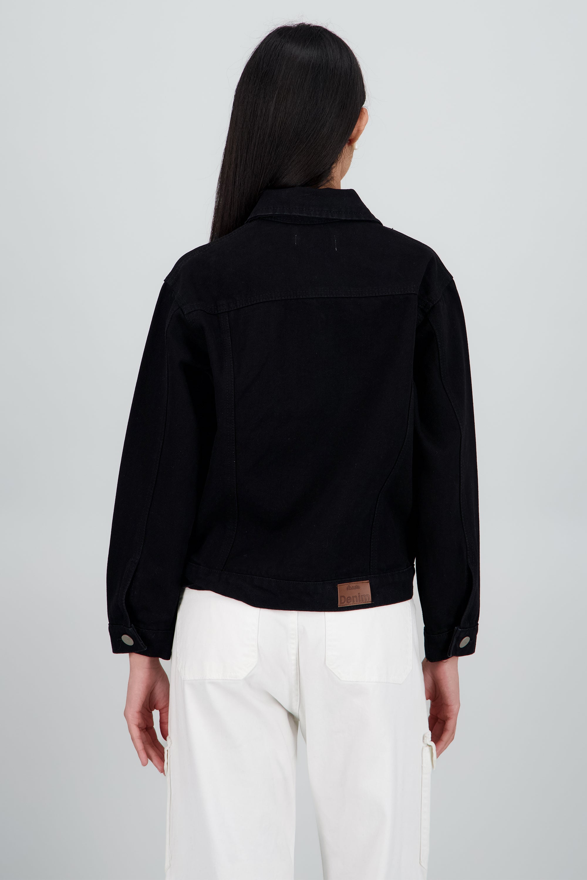 Chamarra trucker basica NEGRO