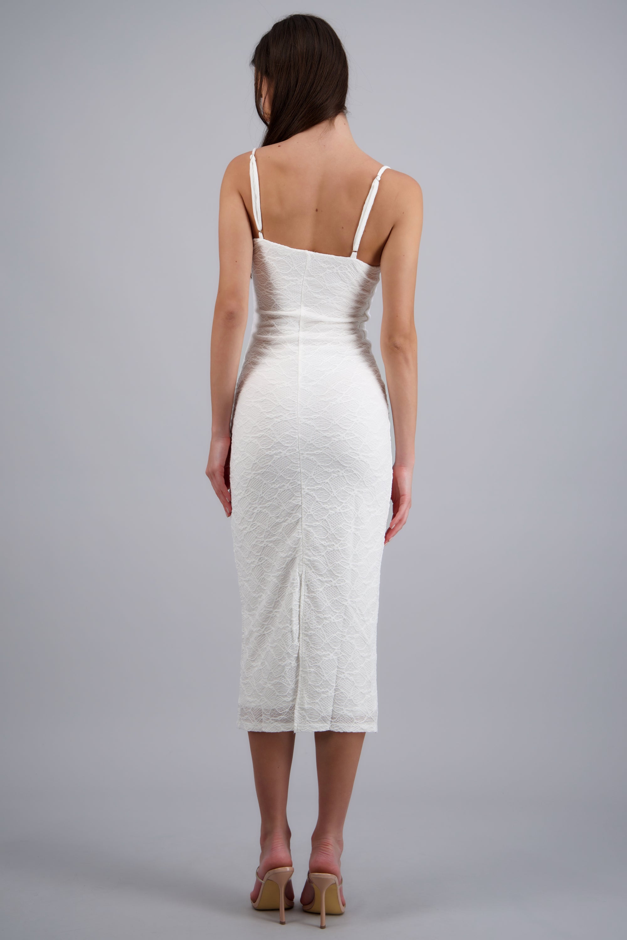 Vestido maxi bodycon textura BLANCO