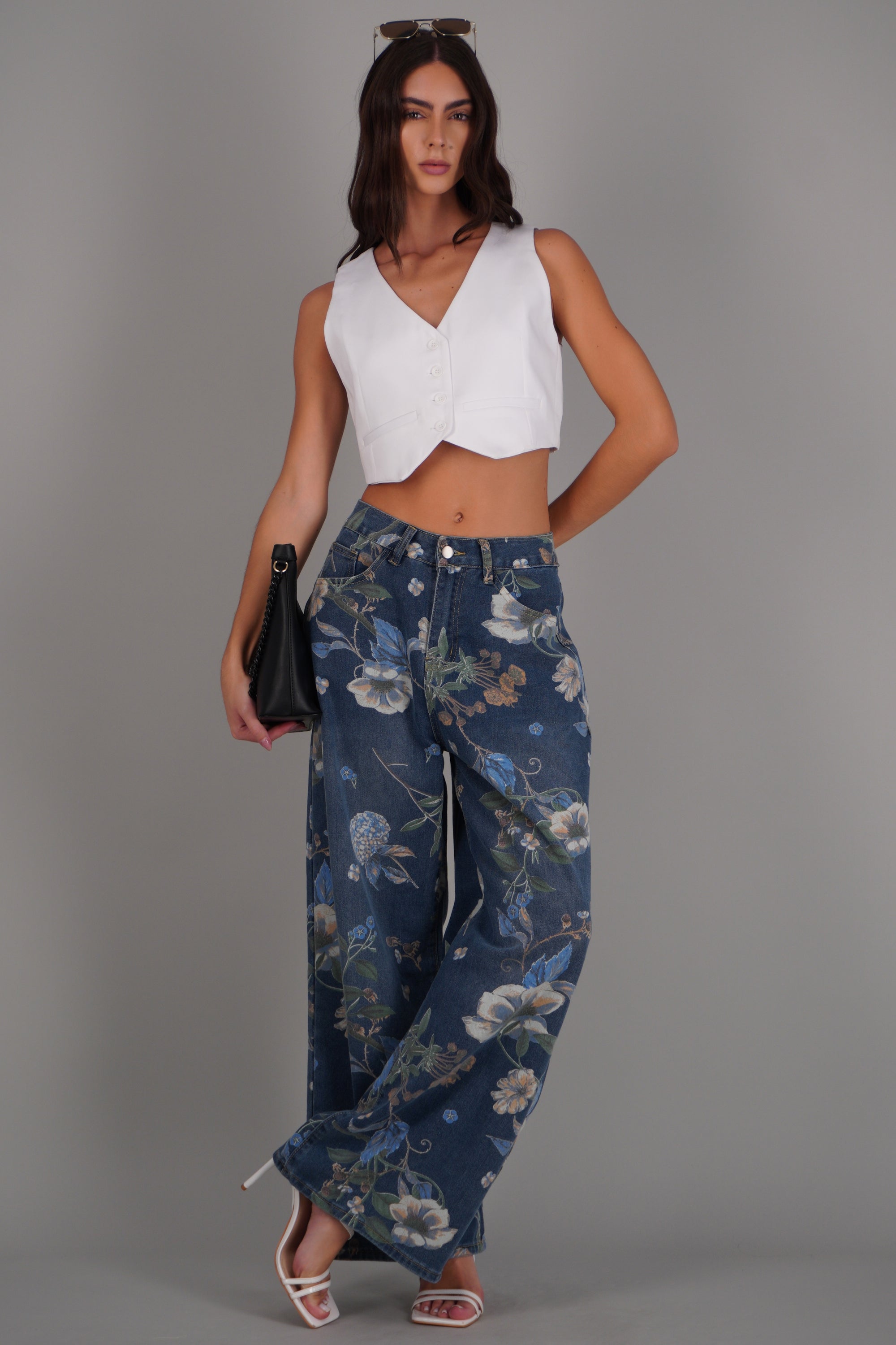 Jeans straight flores LIGHT WASH