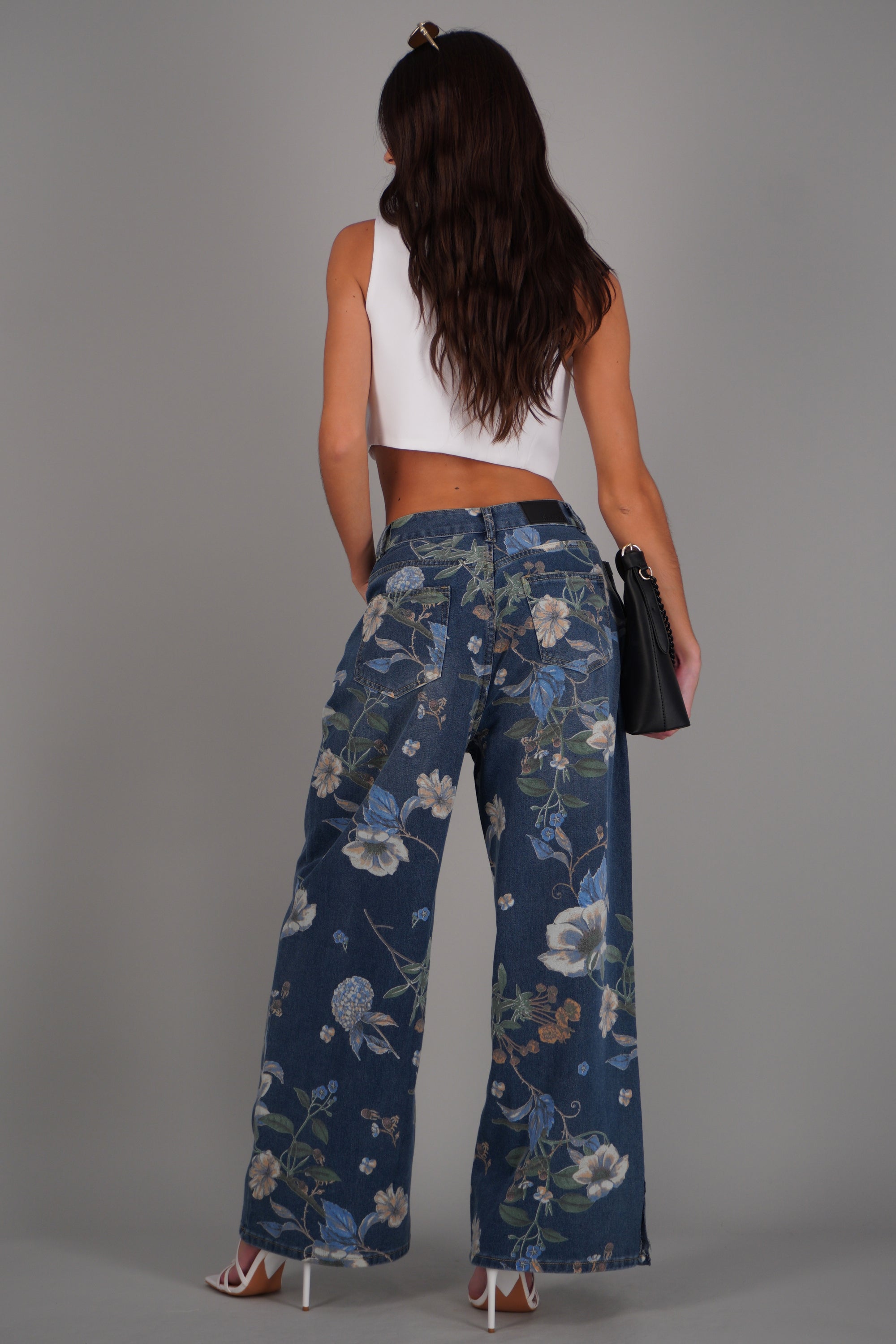 Jeans straight flores LIGHT WASH