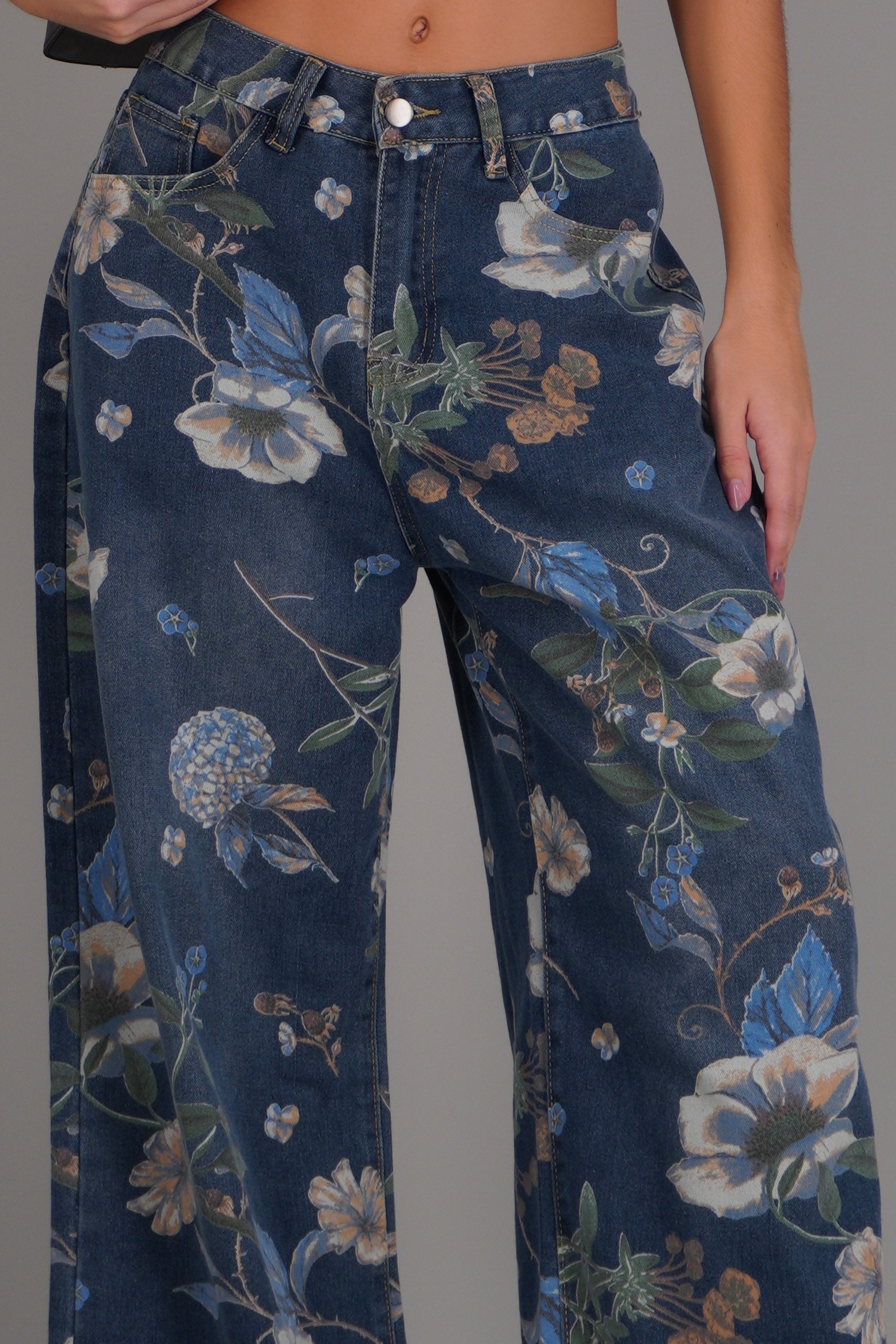 Jeans straight flores LIGHT WASH