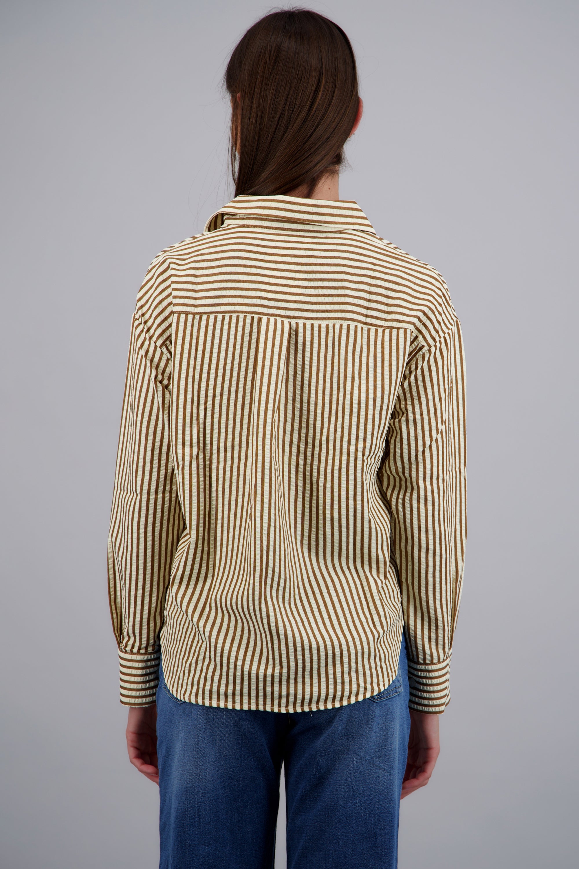 Camisa rayada texturizada CAFE COMBO