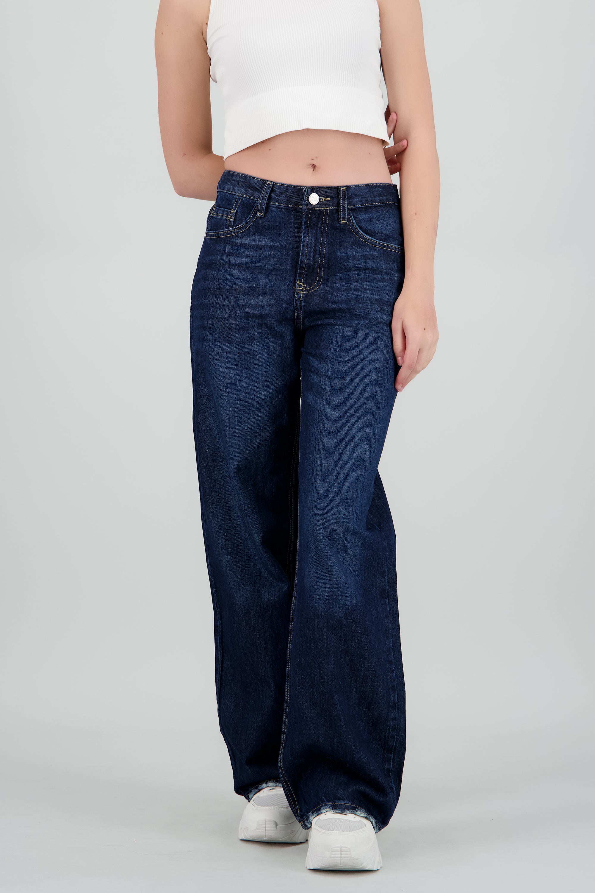 Jeans wide leg amplios DARK WASH