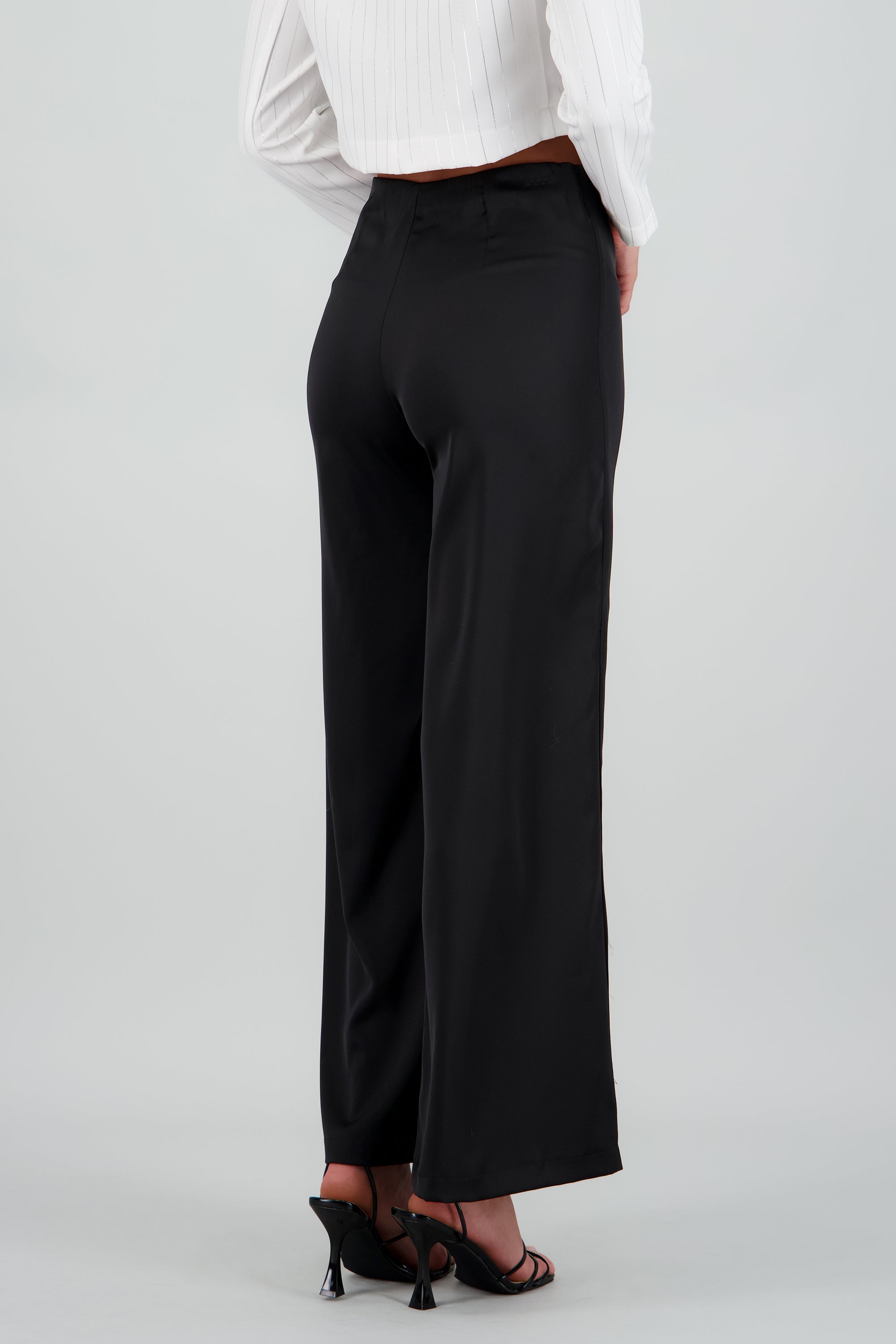 Pantalon satin high waisted NEGRO