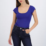 Bodysuit escote redondo manga corta liso