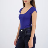 Bodysuit escote redondo manga corta liso
