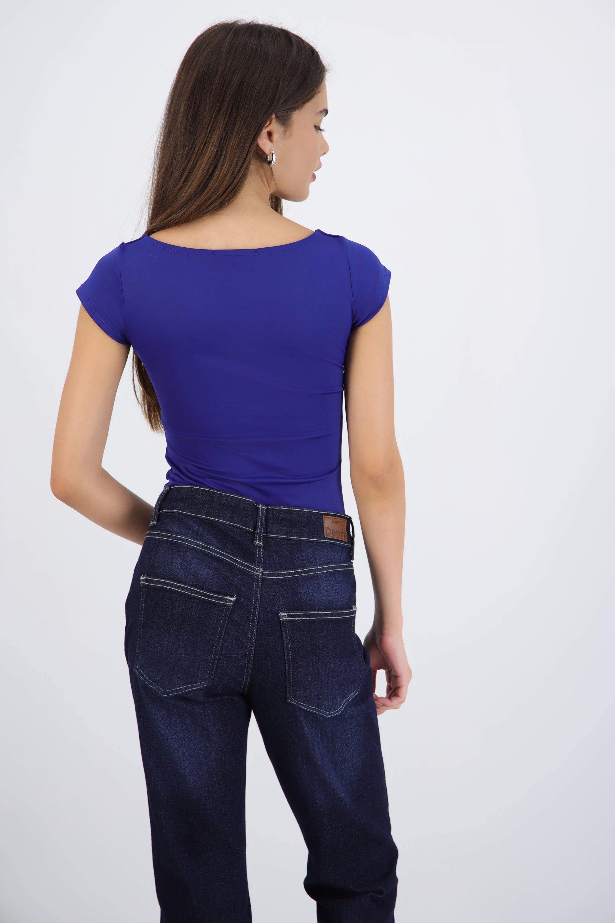 Bodysuit escote redondo manga corta liso