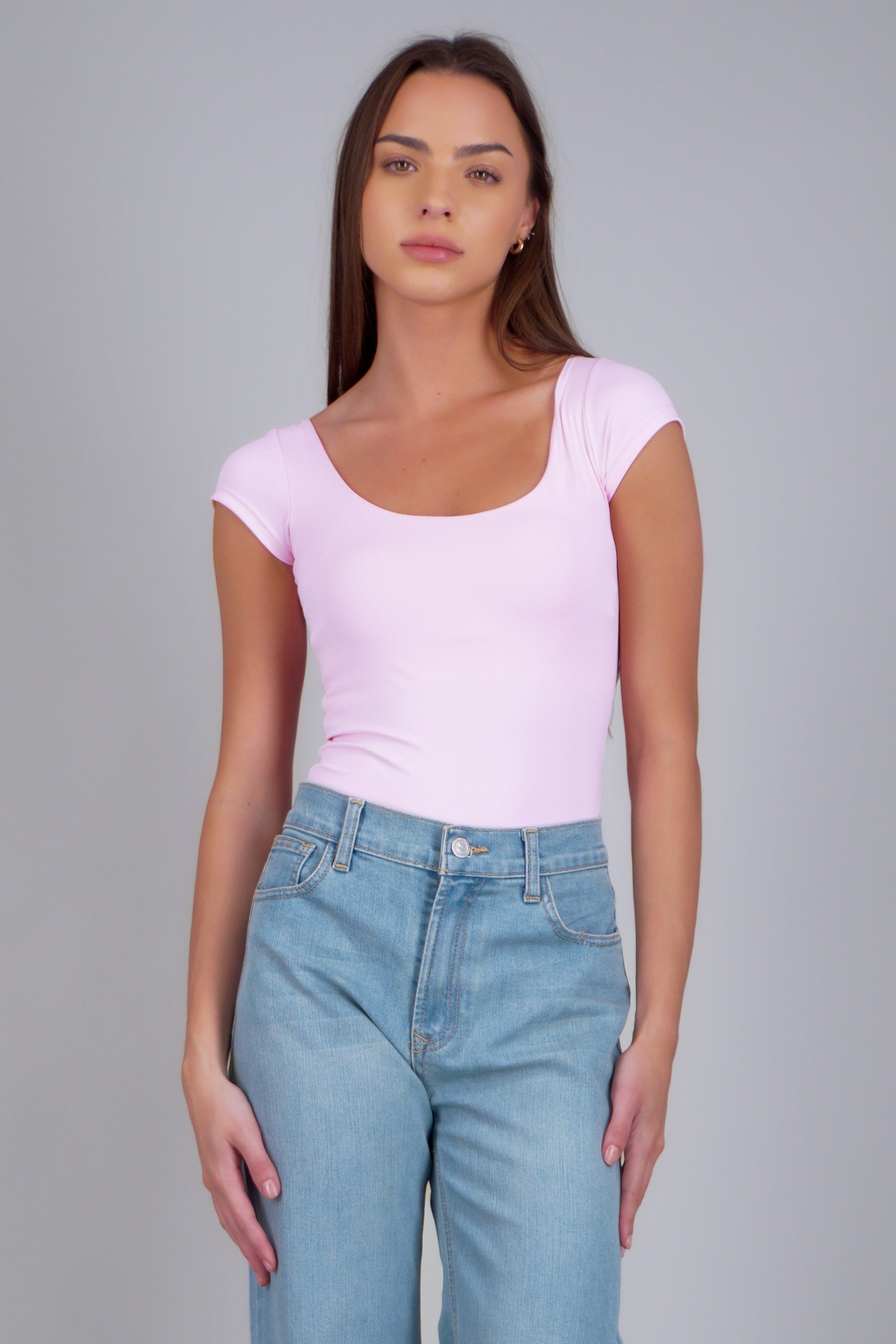 Bodysuit escote redondo manga corta liso BLUSH