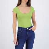 Bodysuit escote redondo manga corta liso