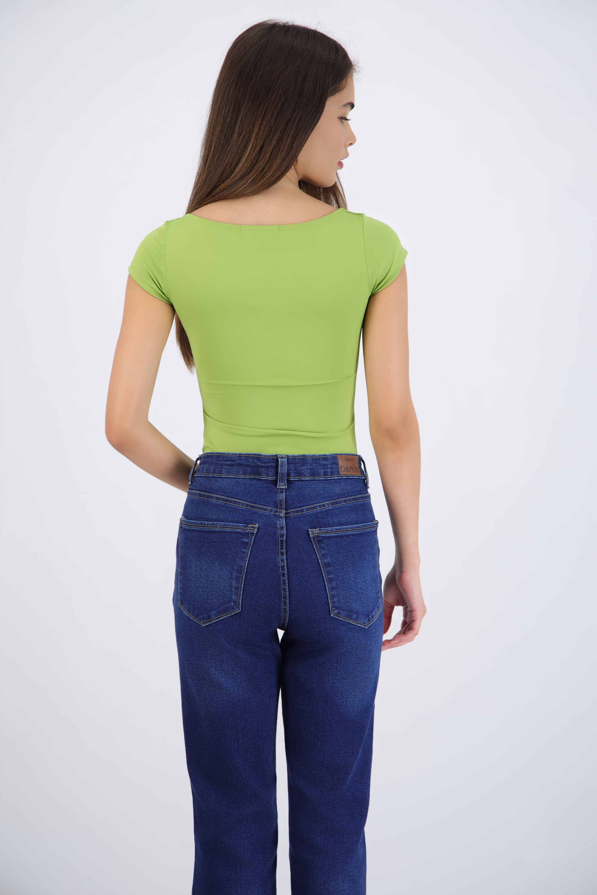 Bodysuit escote redondo manga corta liso