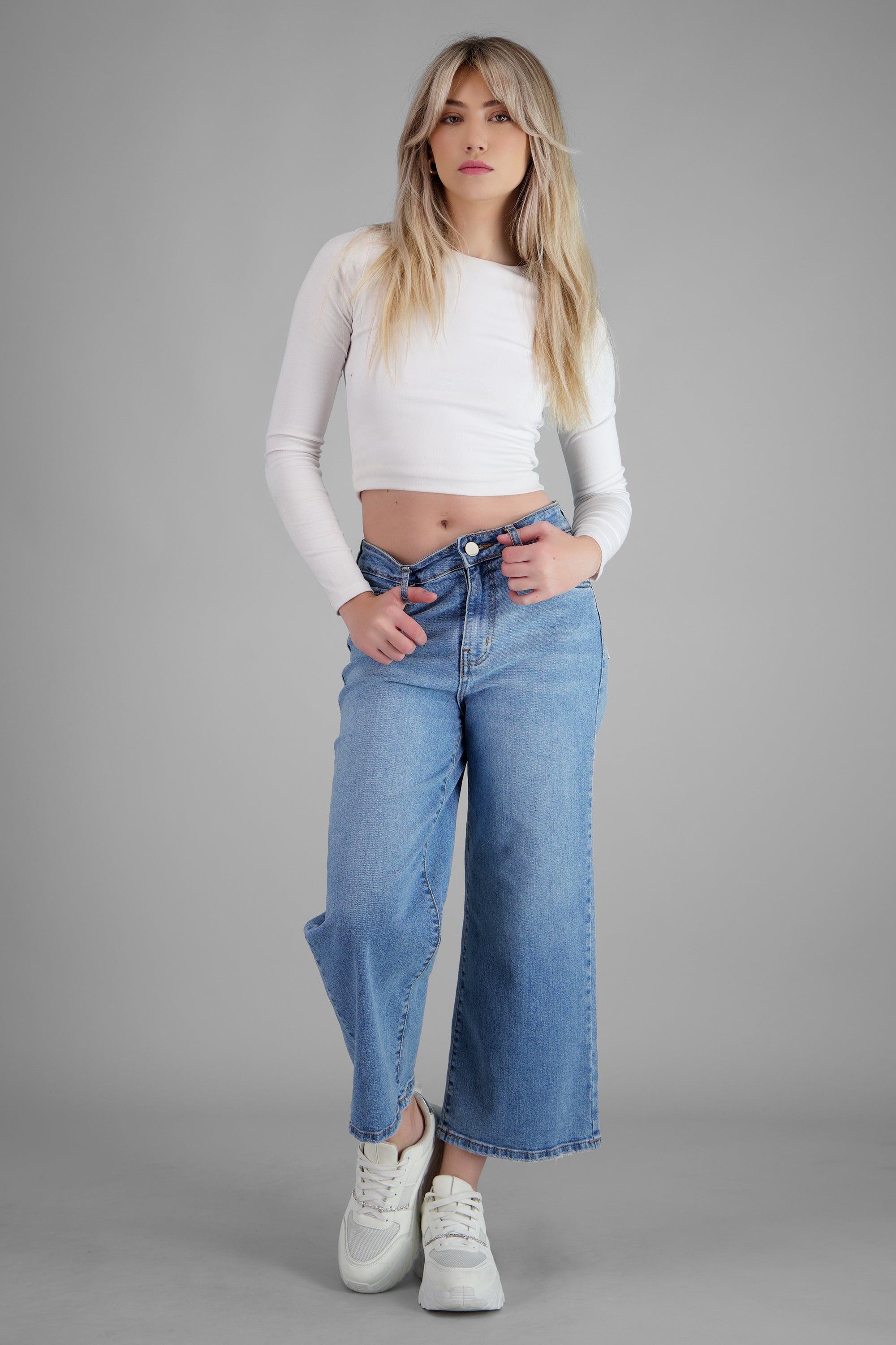 Jeans culotte mid rise MEDIUM WASH