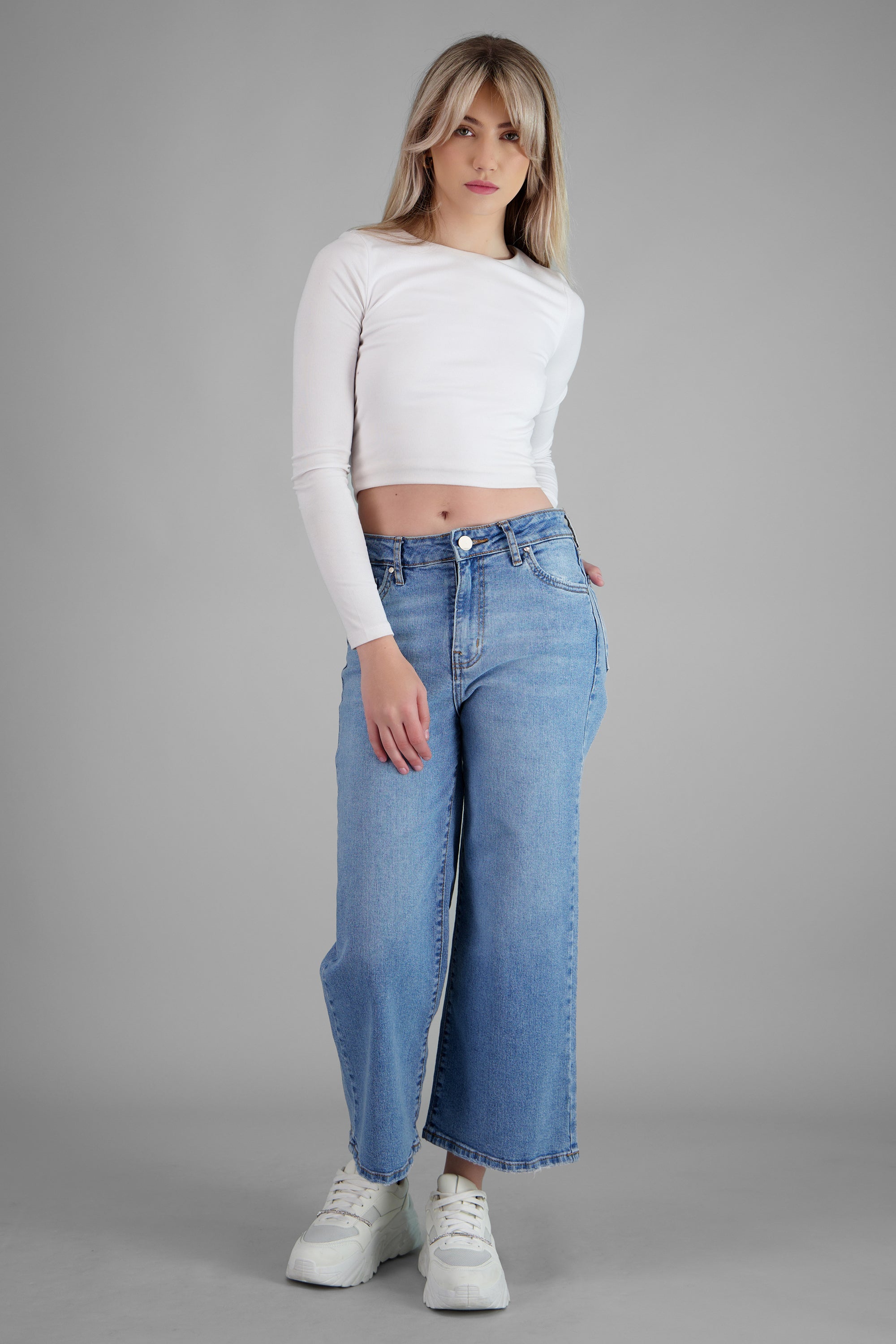 Jeans culotte mid rise MEDIUM WASH