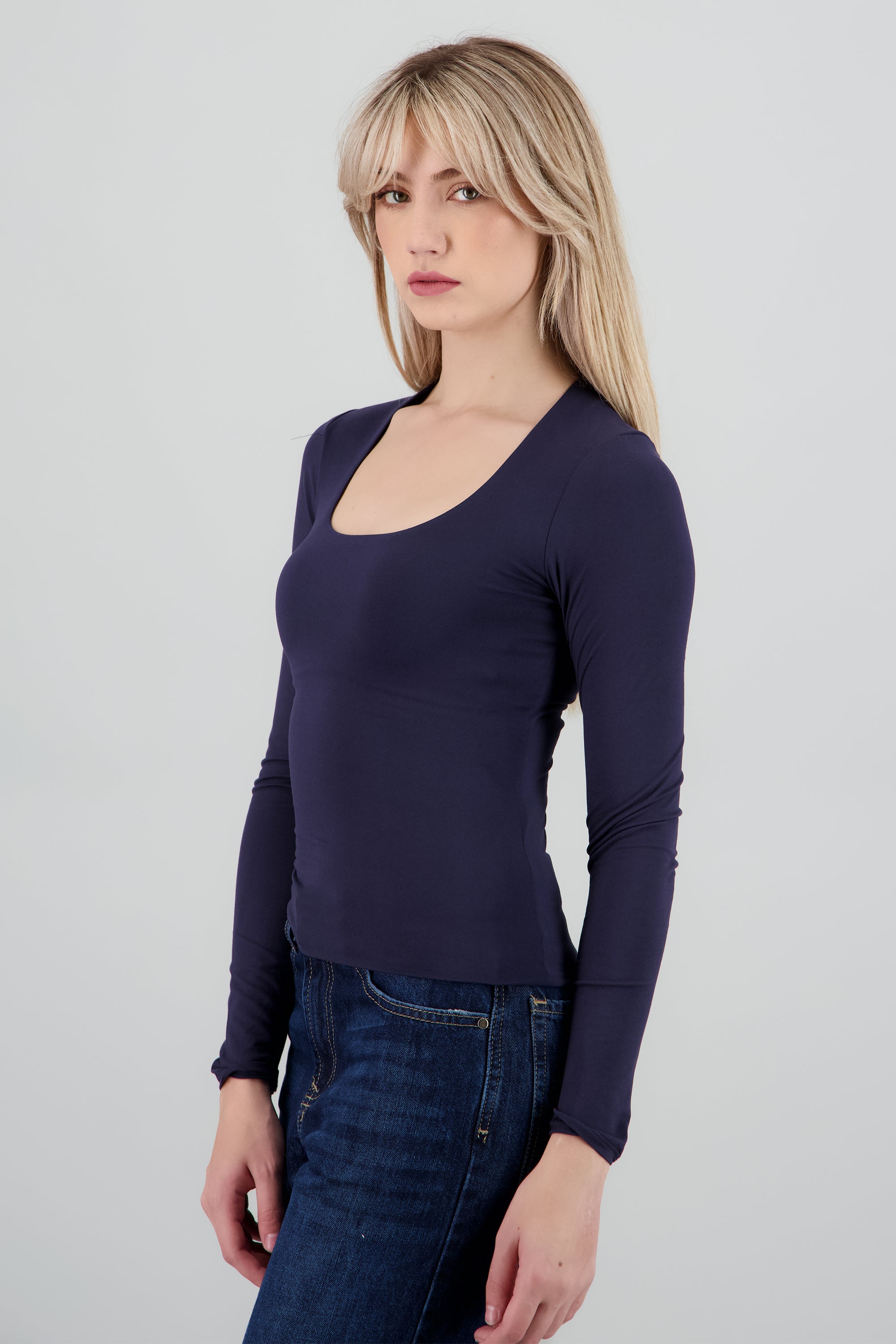 Top escote cuadrado manga larga MARINO