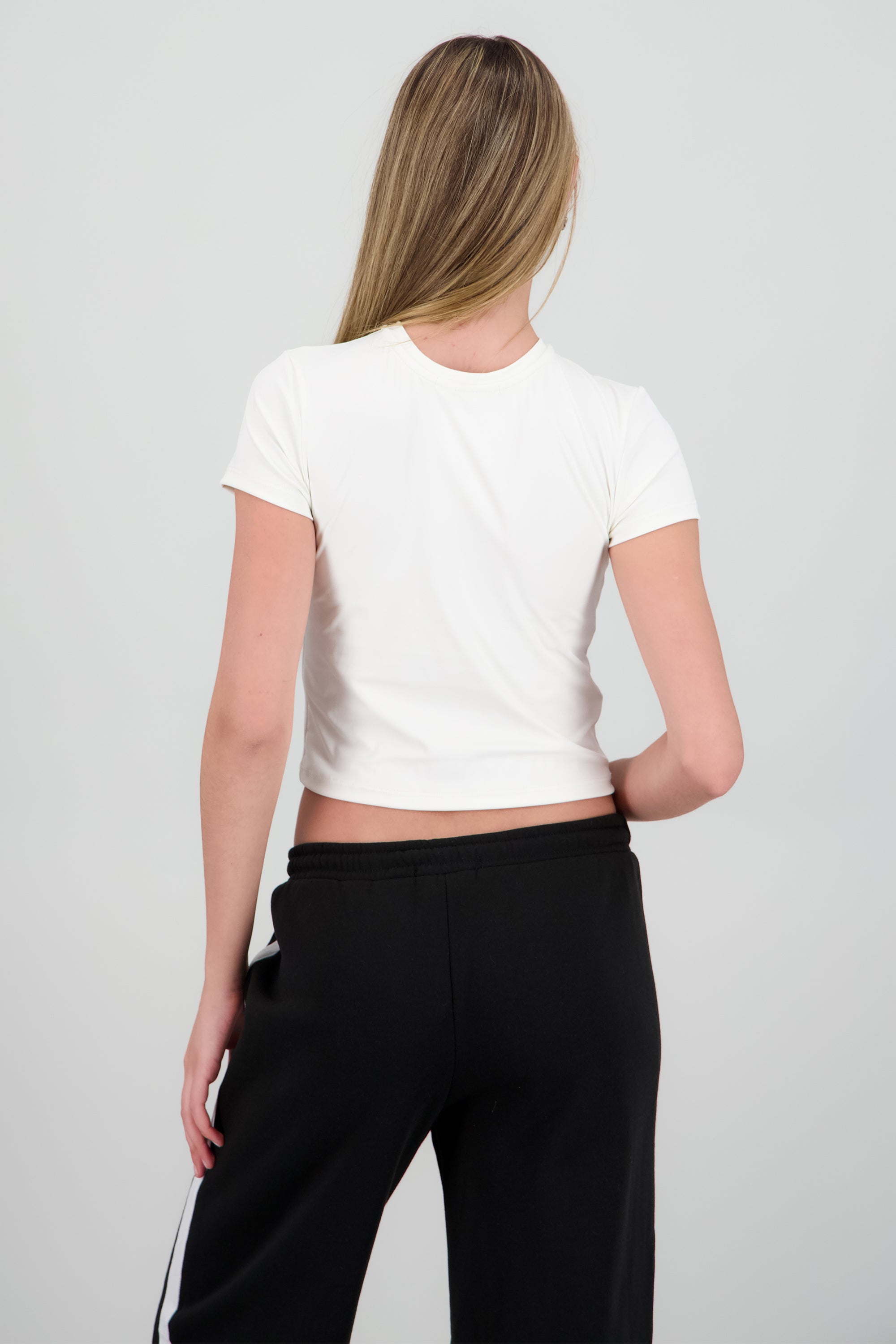 Playera deportiva manga corta lisa BLANCO