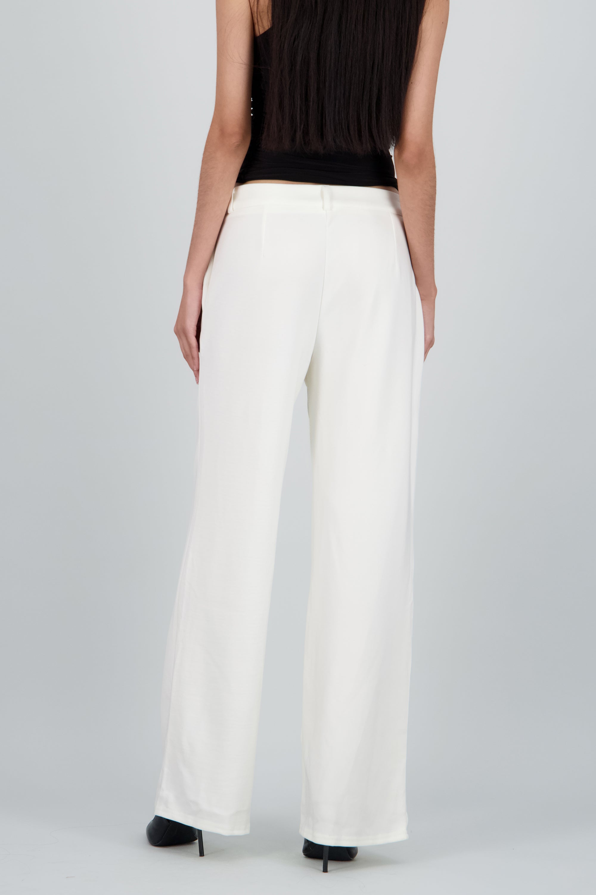 Pantalon recto pretina HUESO