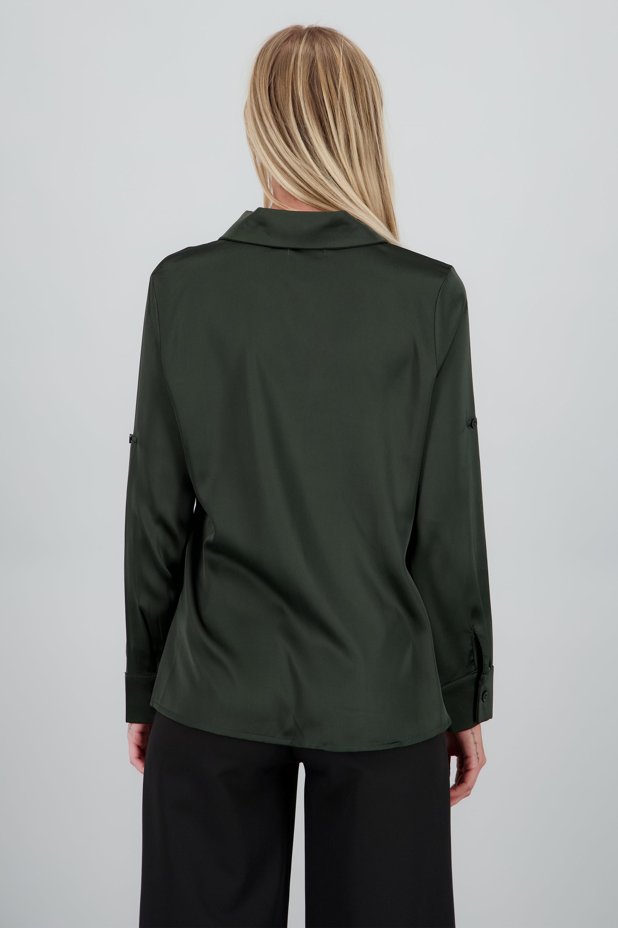 Camisa satin mangas elevador OLIVO