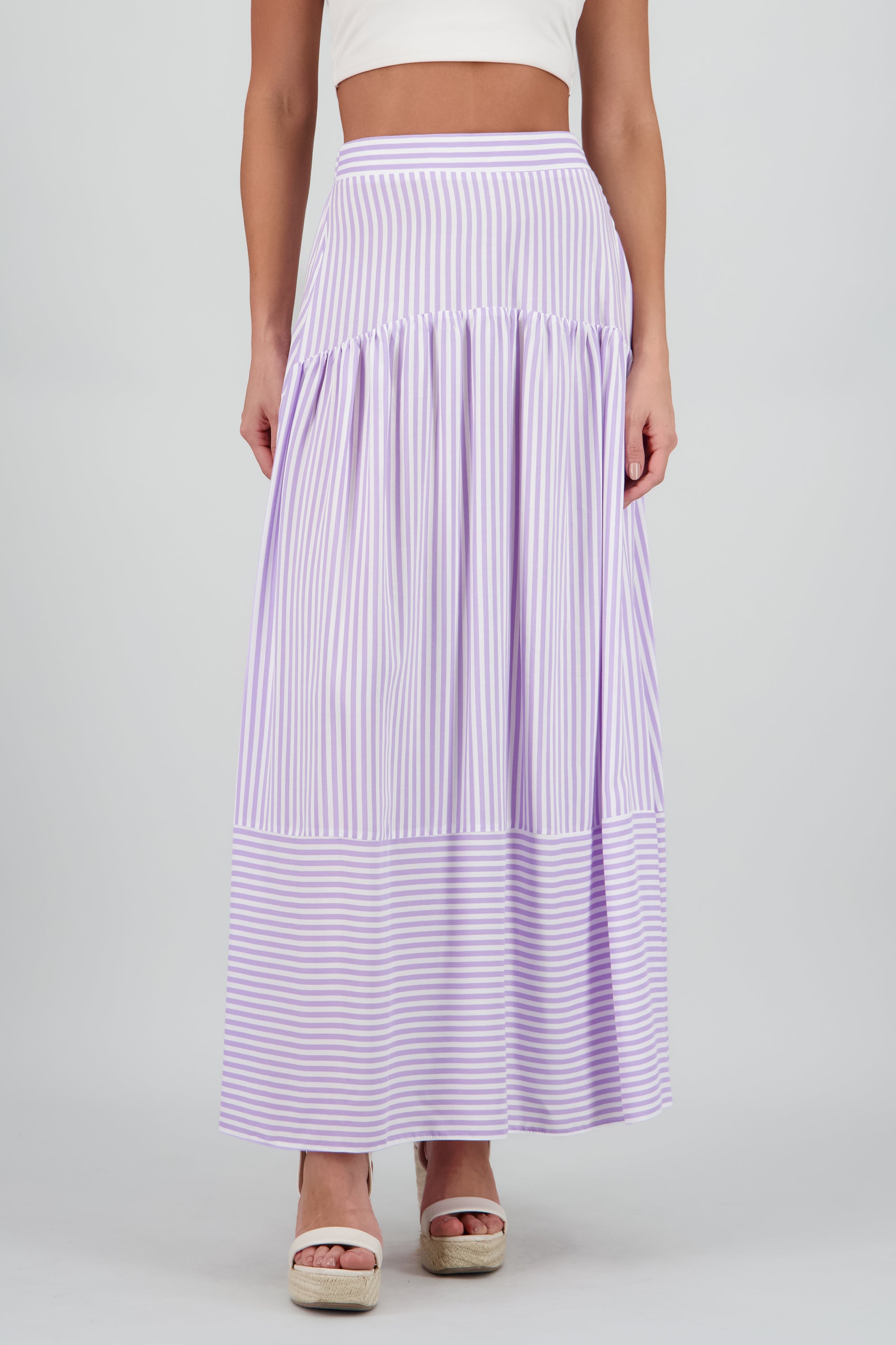 Falda maxi olanes rayas LILA