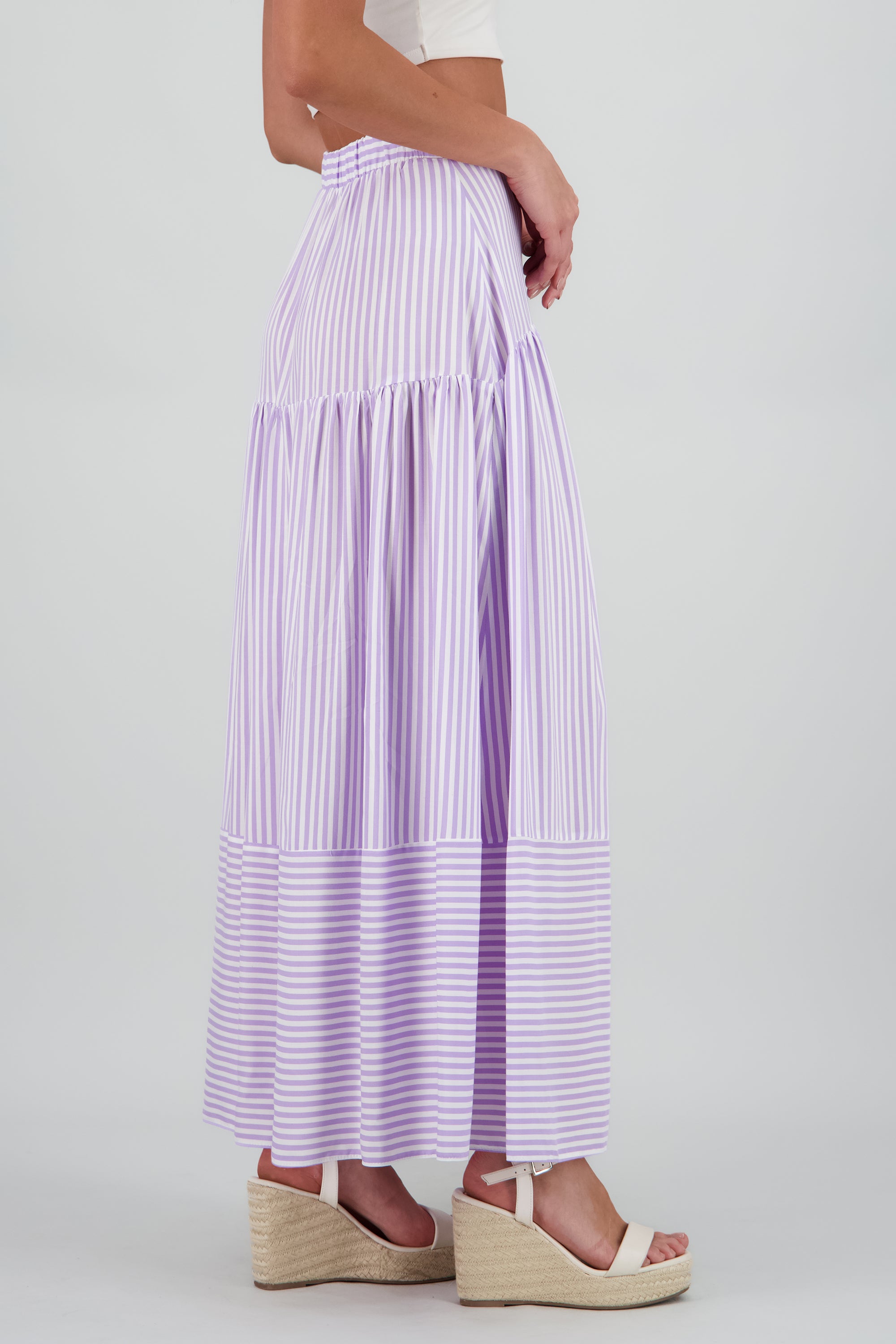 Falda maxi olanes rayas LILA