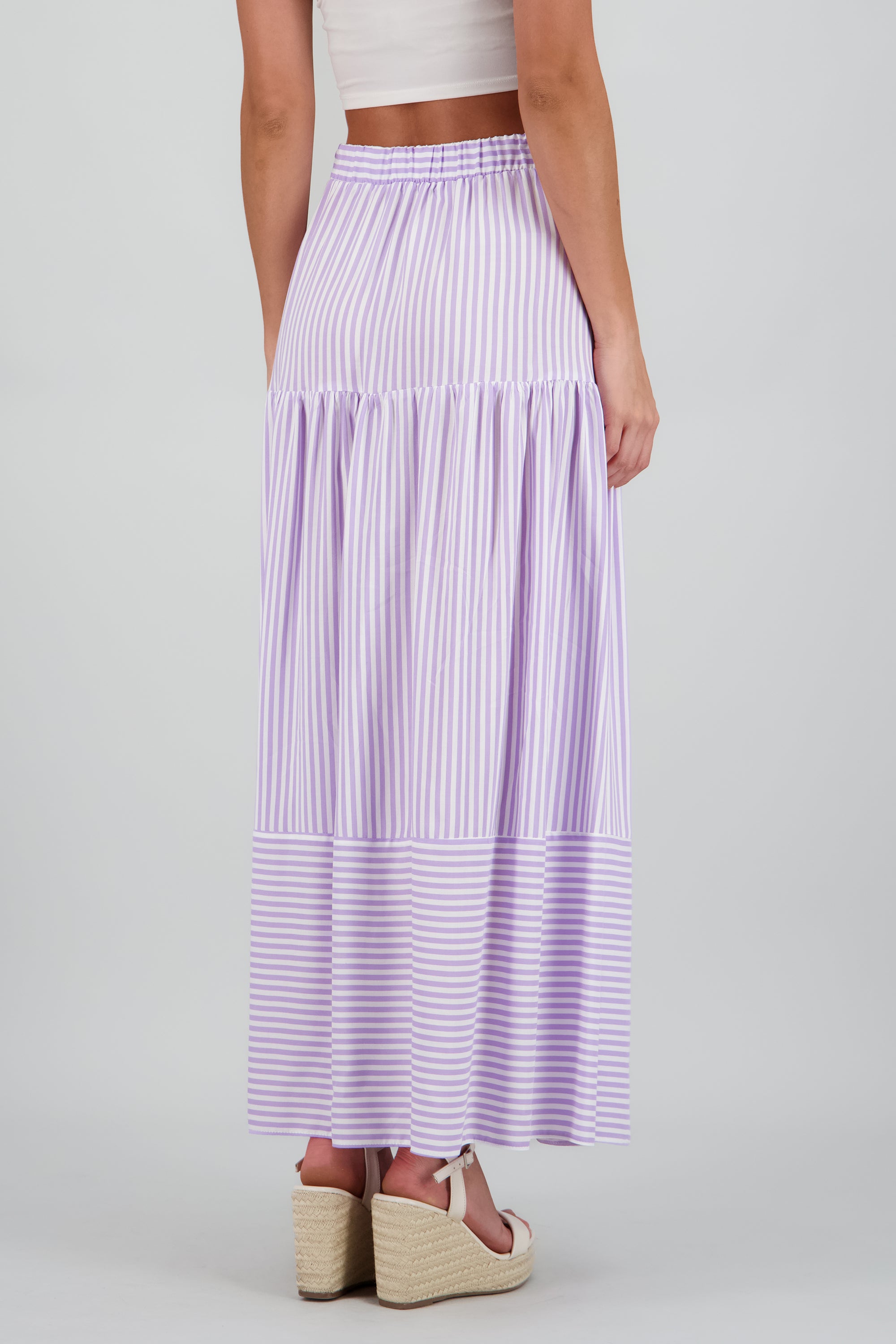 Falda maxi olanes rayas LILA