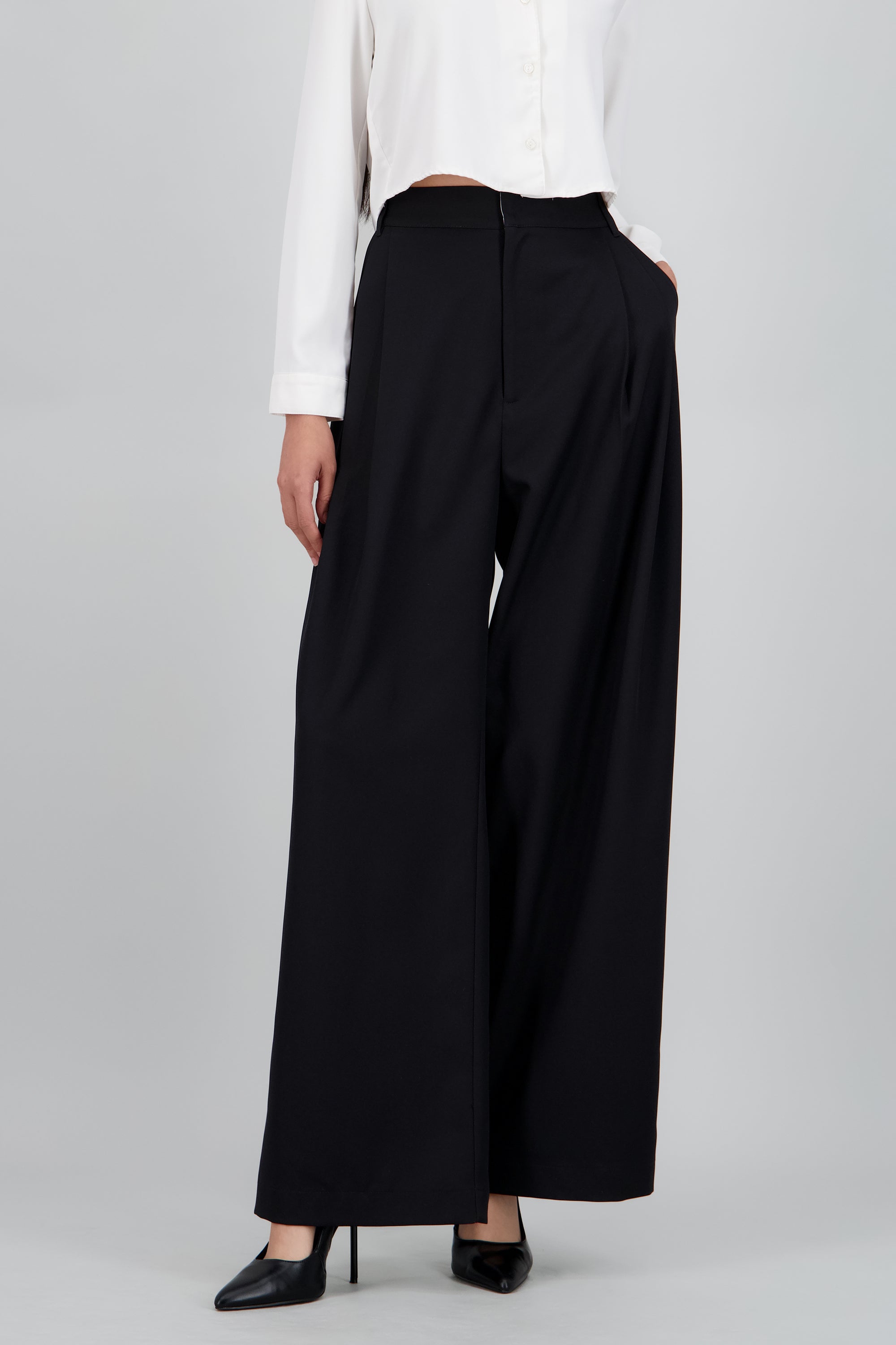 Pantalon sastreado doble pinza NEGRO