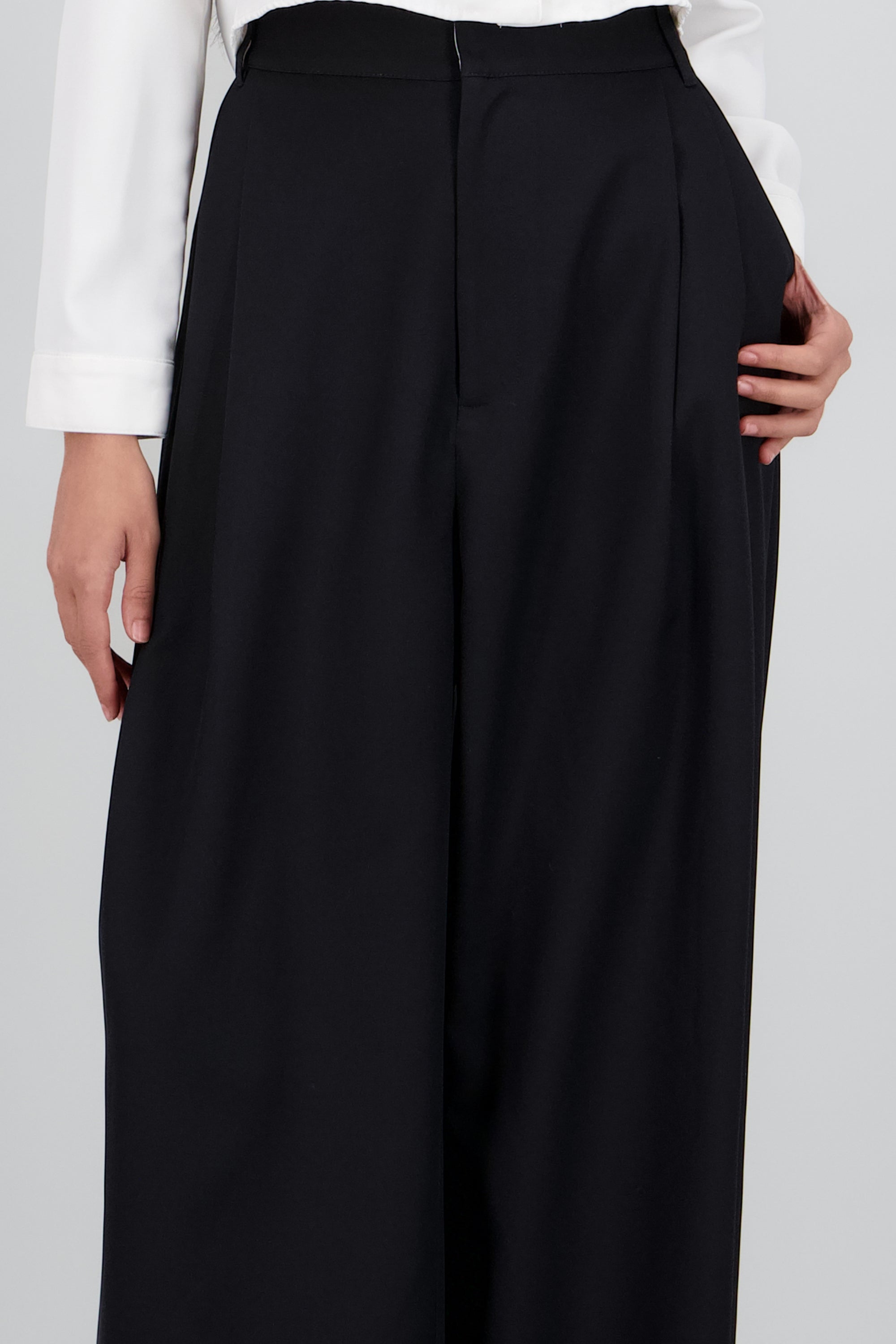 Pantalon sastreado doble pinza NEGRO