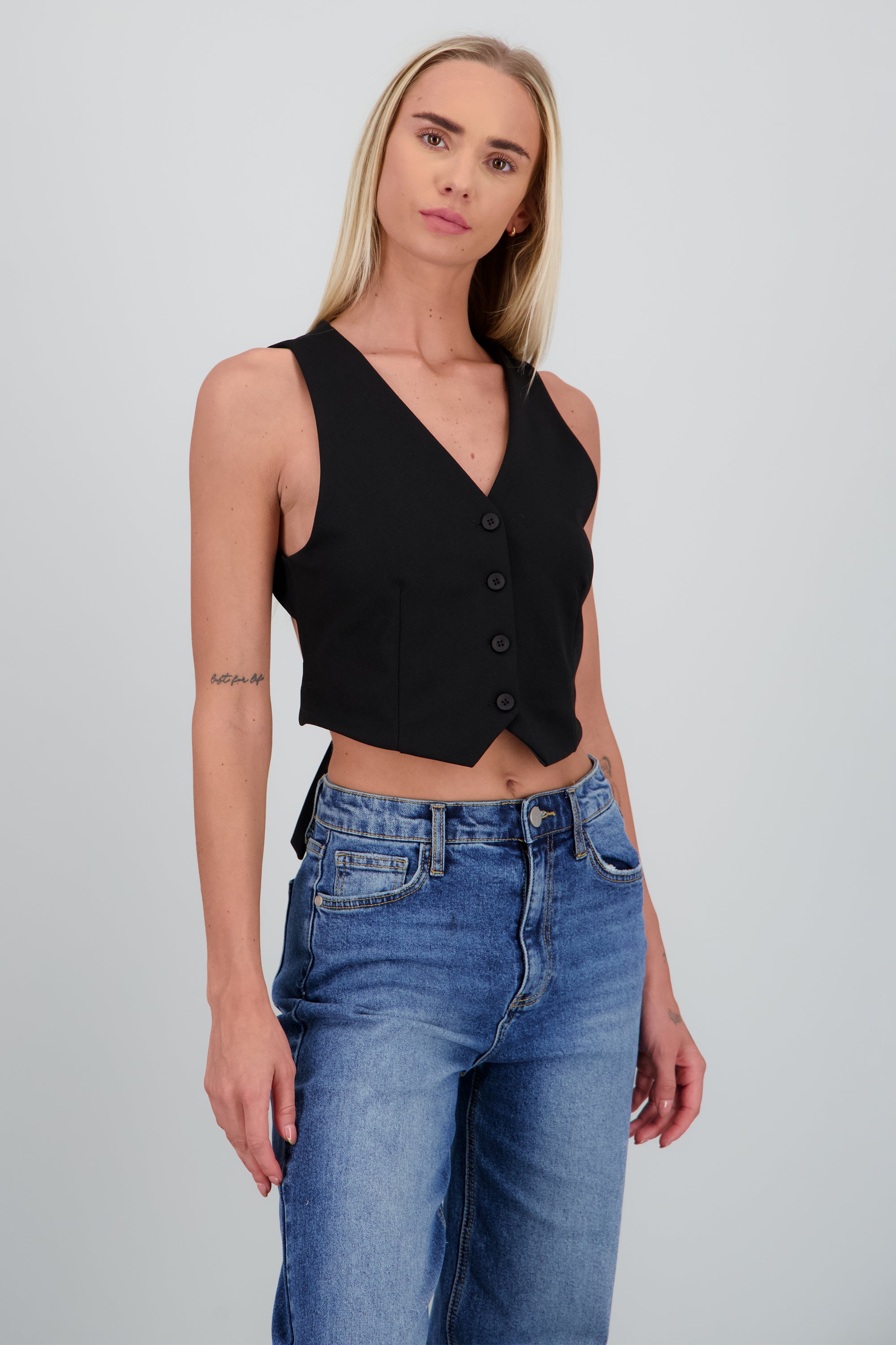 Chaleco pinzas espalda descubierta NEGRO