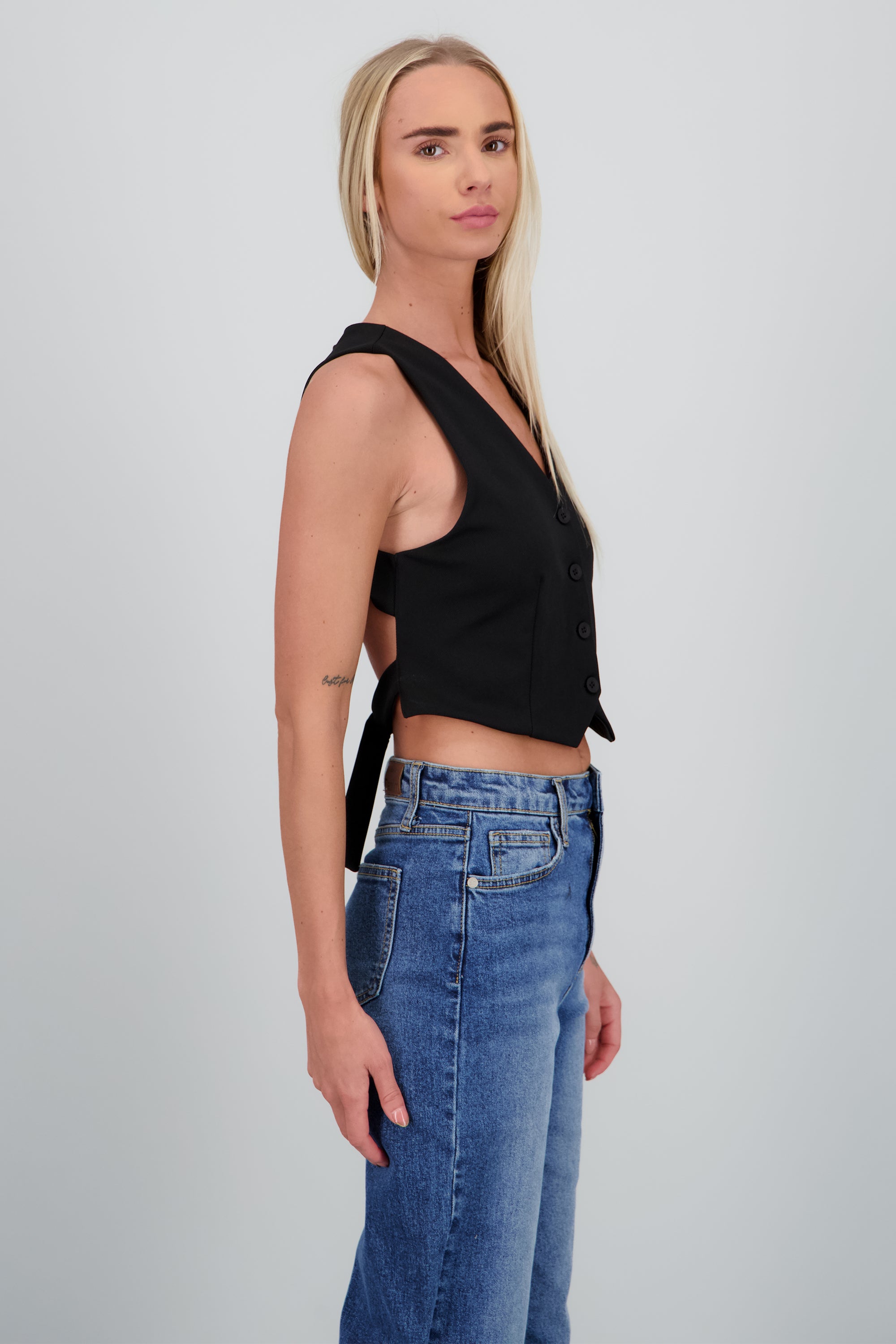 Chaleco pinzas espalda descubierta NEGRO