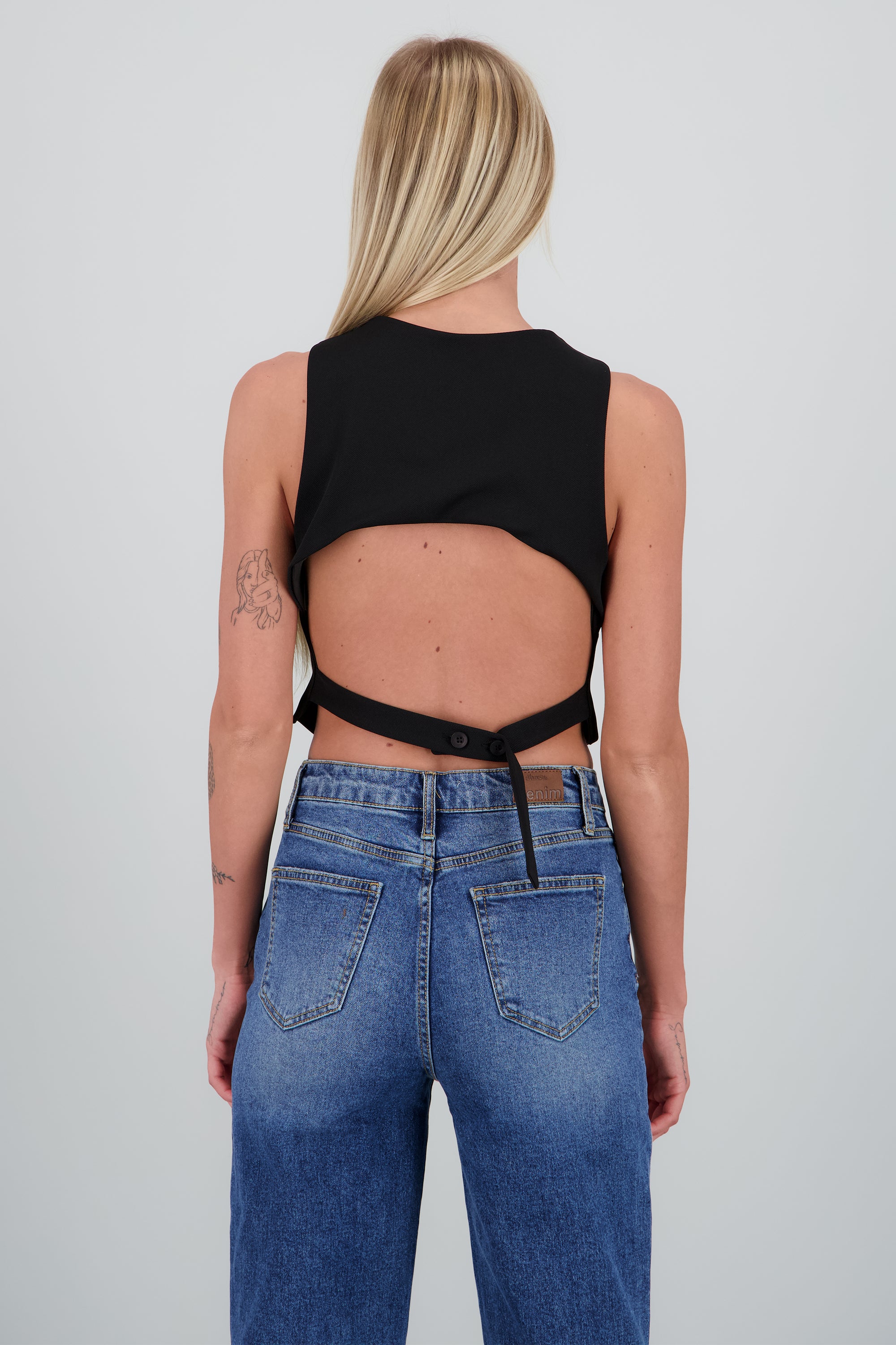 Chaleco pinzas espalda descubierta NEGRO