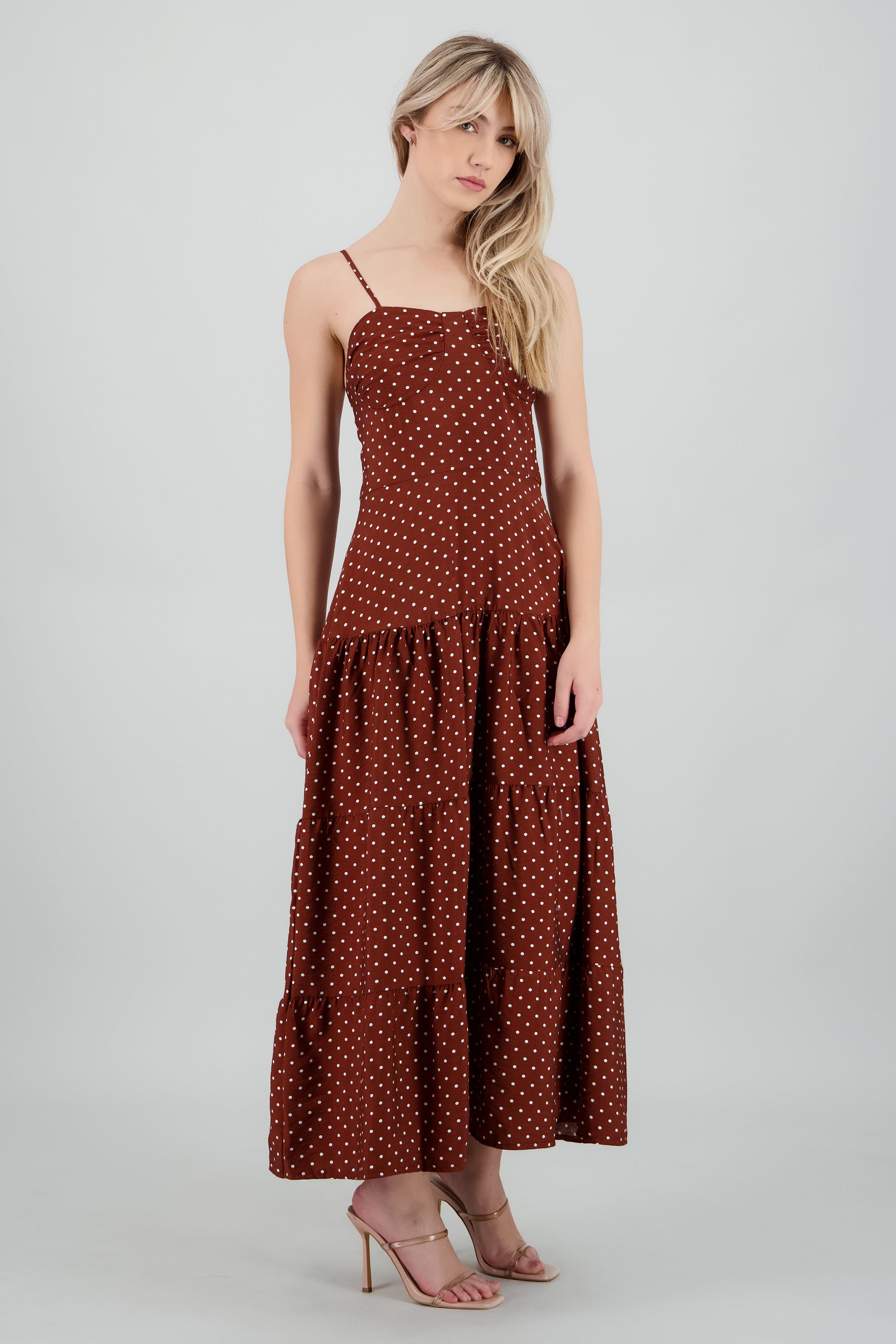 Vestido maxi estampado polka CAFE COMBO