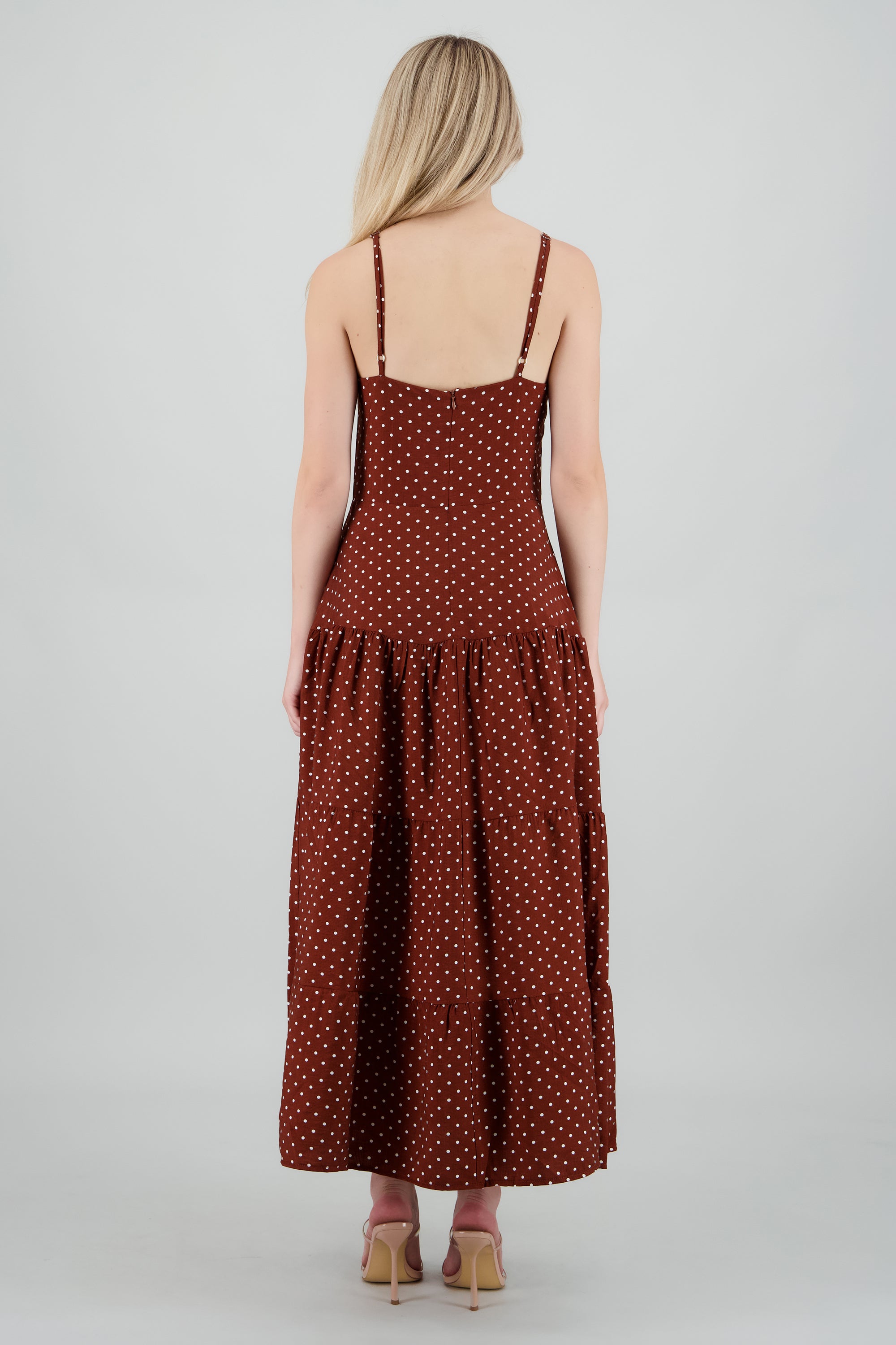 Vestido maxi estampado polka CAFE COMBO