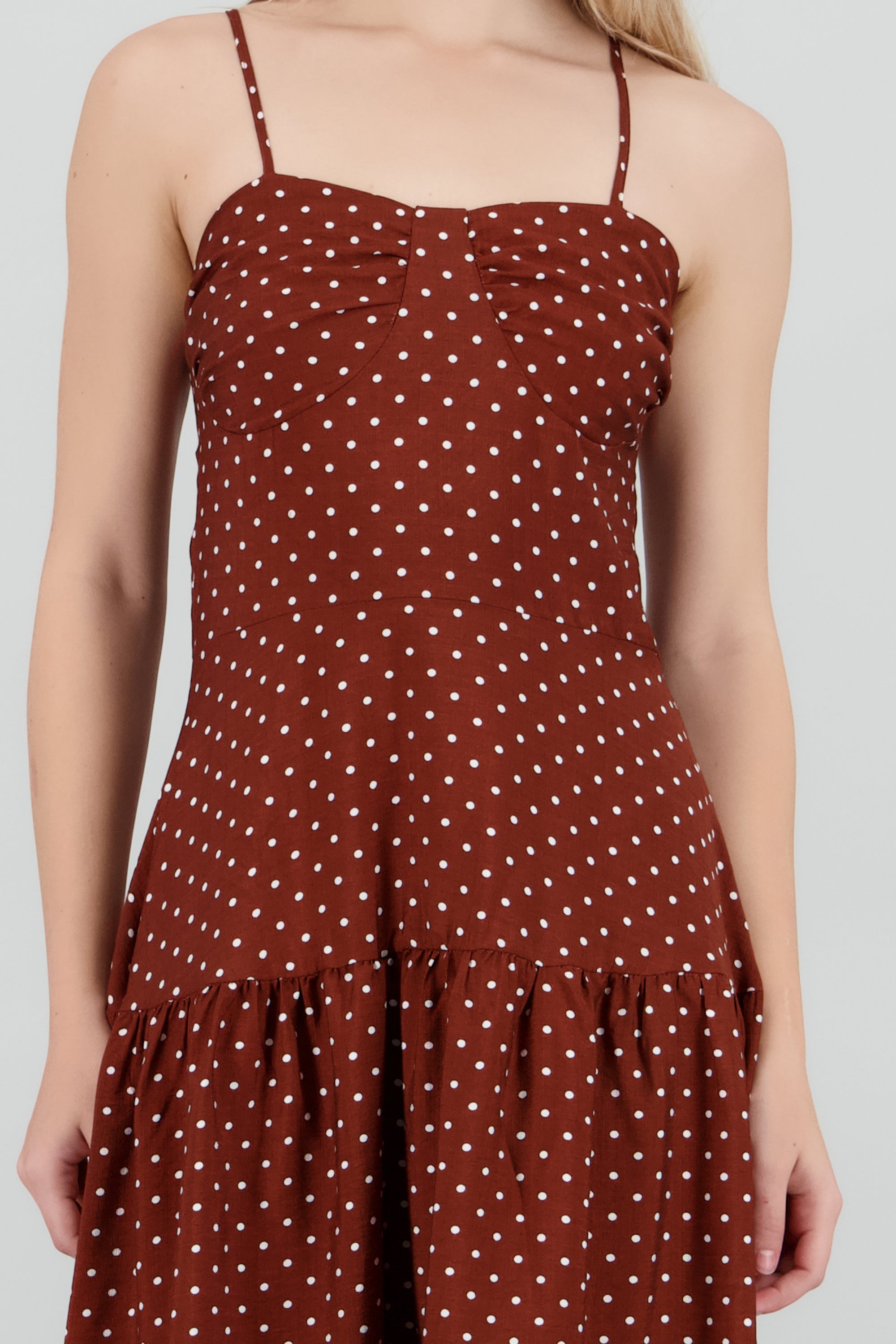 Vestido maxi estampado polka CAFE COMBO