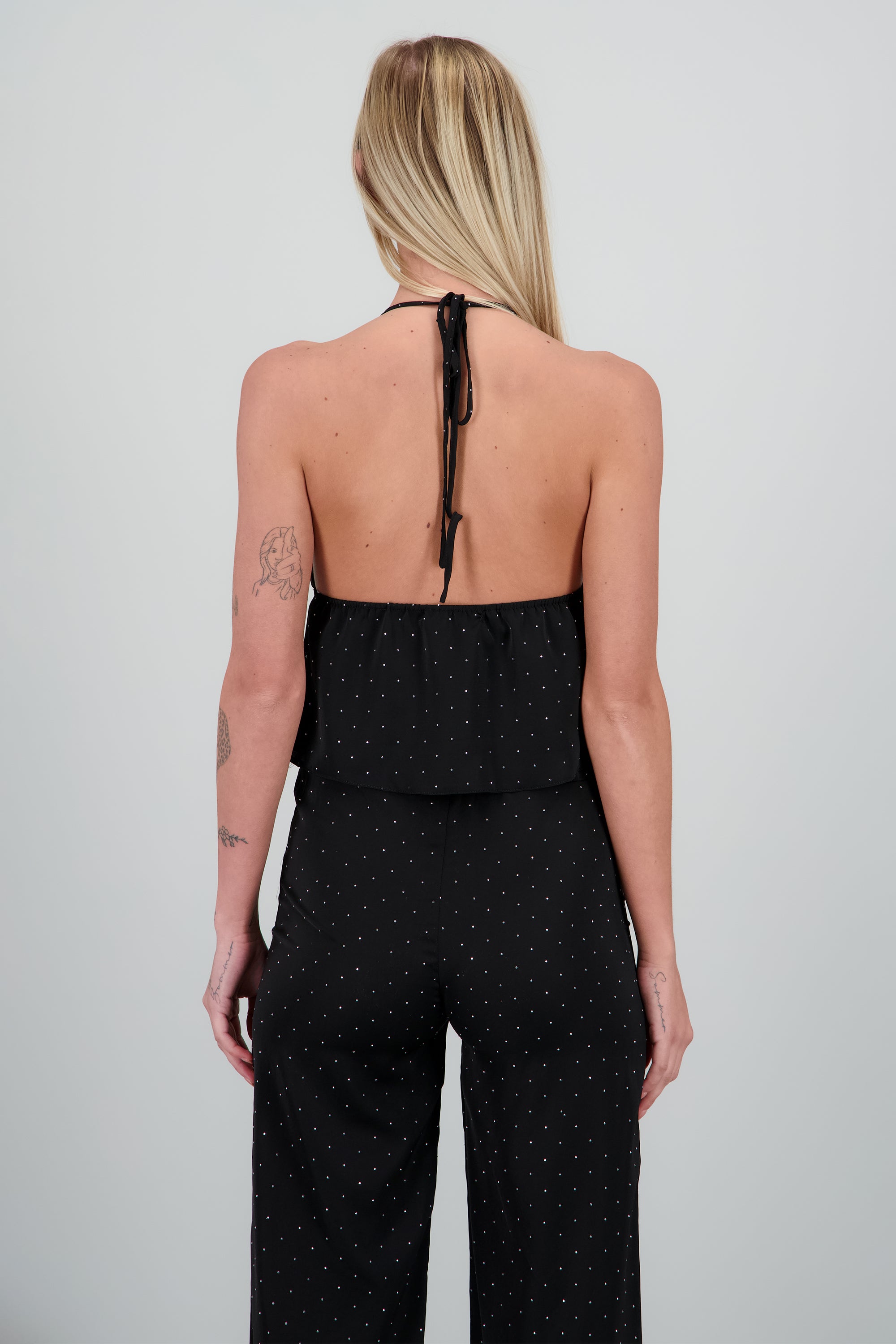 Top Tirantes con Brillos NEGRO