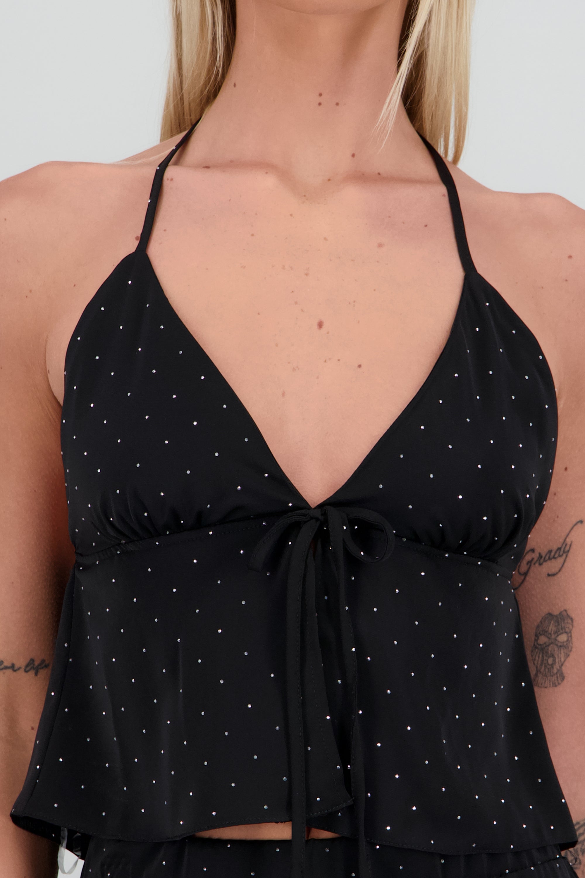 Top Tirantes con Brillos NEGRO