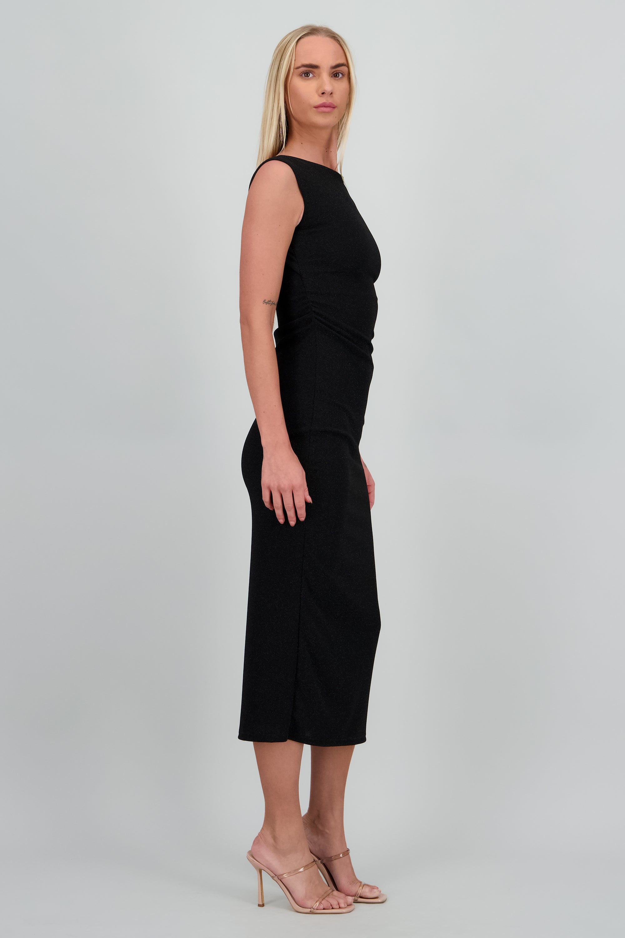Vestido Maxi Drapeado NEGRO