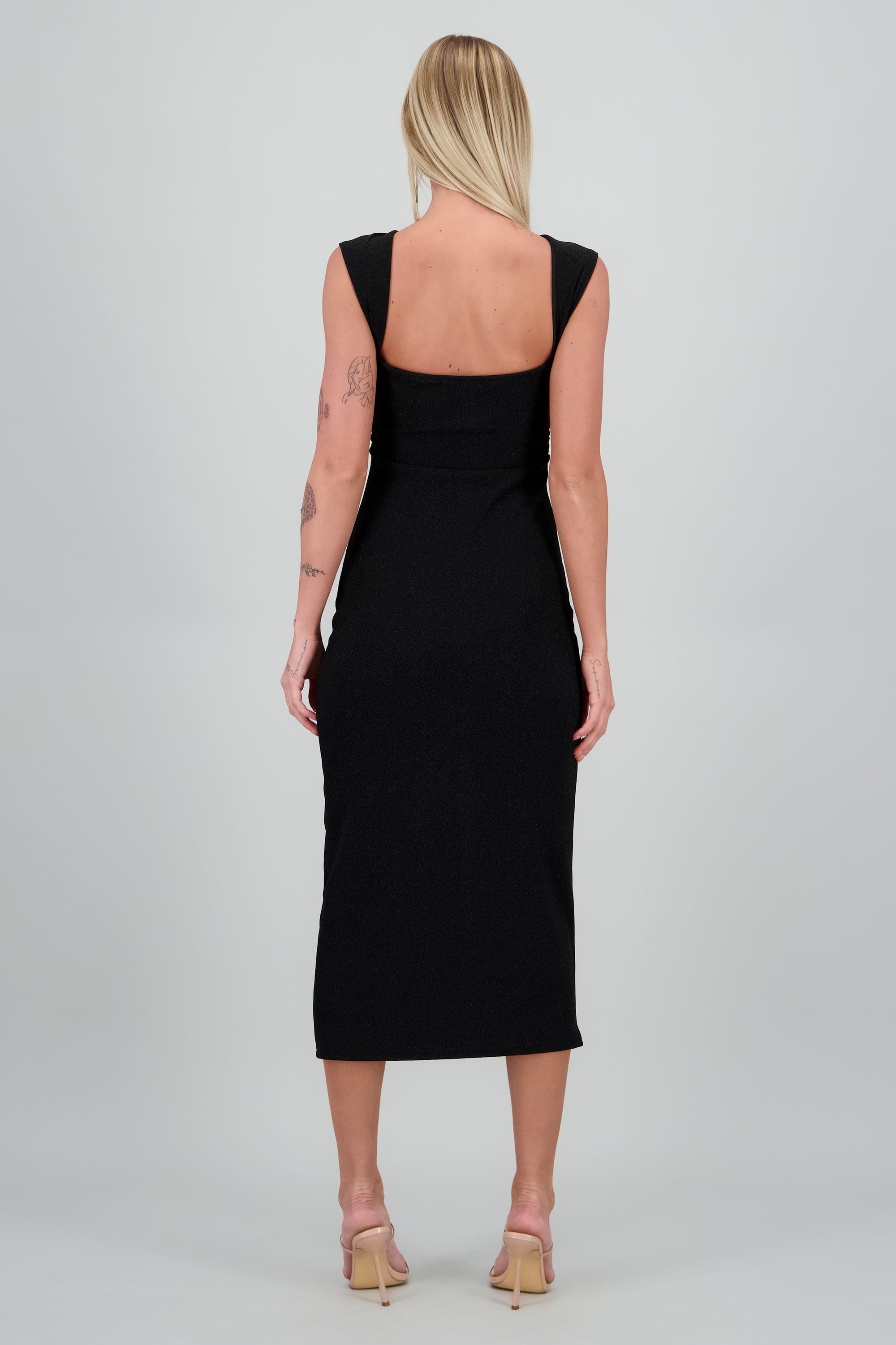 Vestido Maxi Drapeado NEGRO