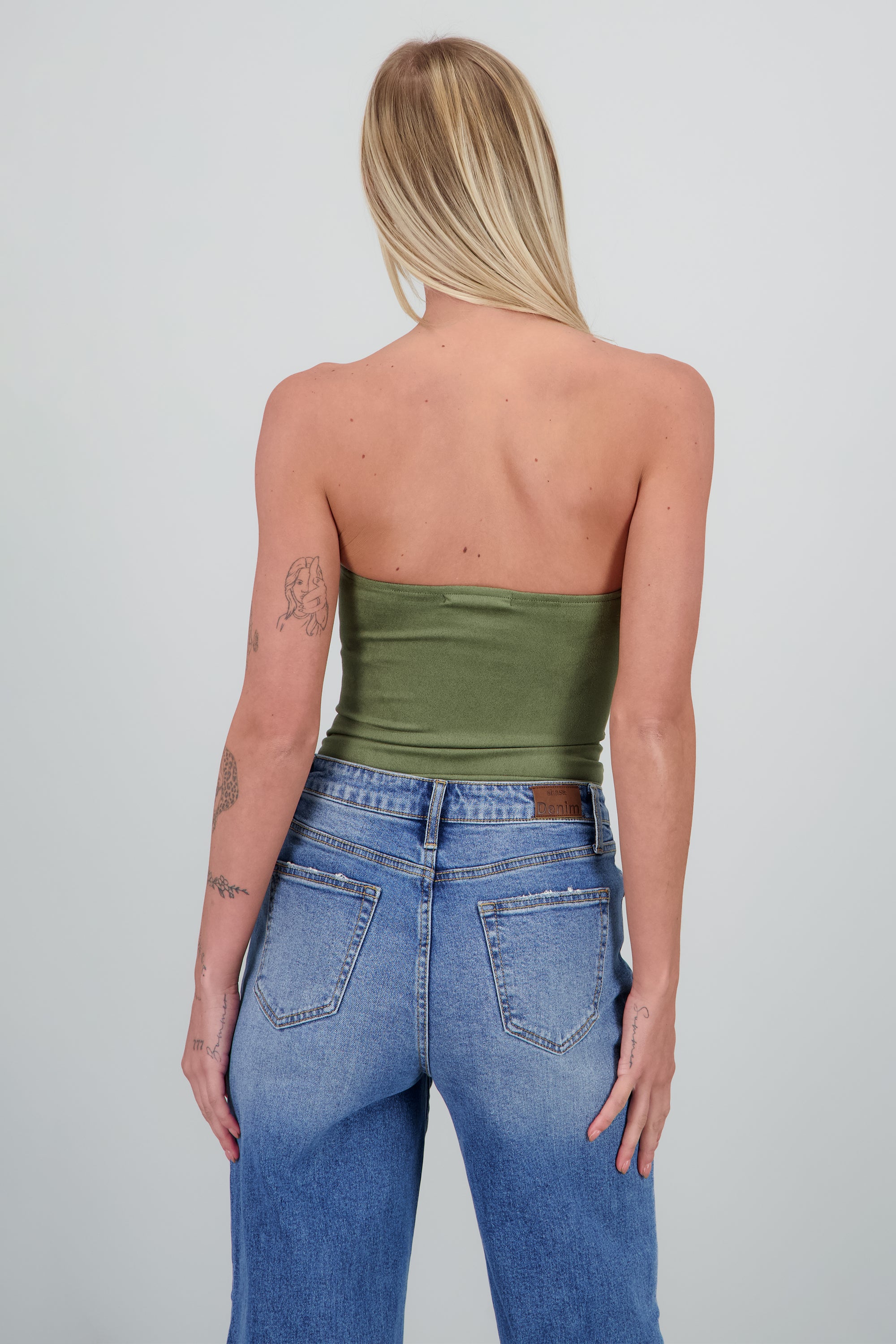 Bodysuit Strapples Suede OLIVO