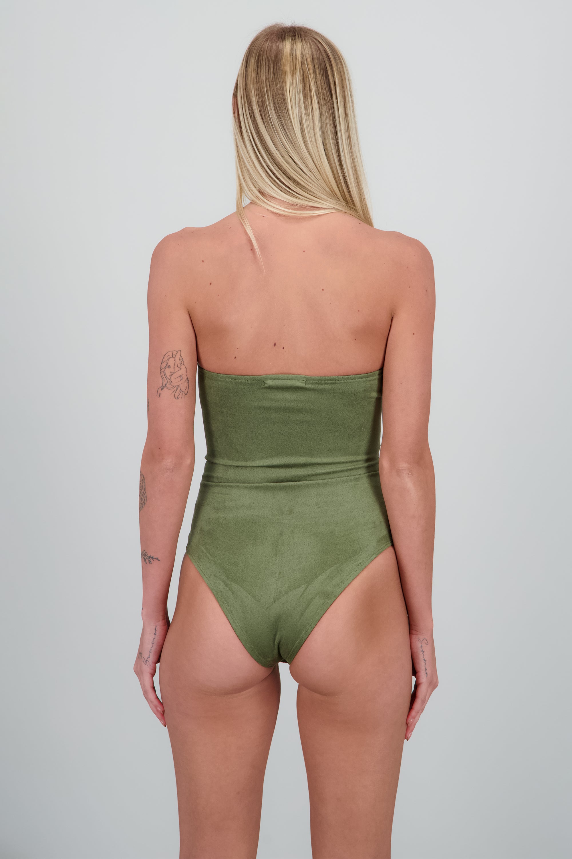 Bodysuit Strapples Suede OLIVO