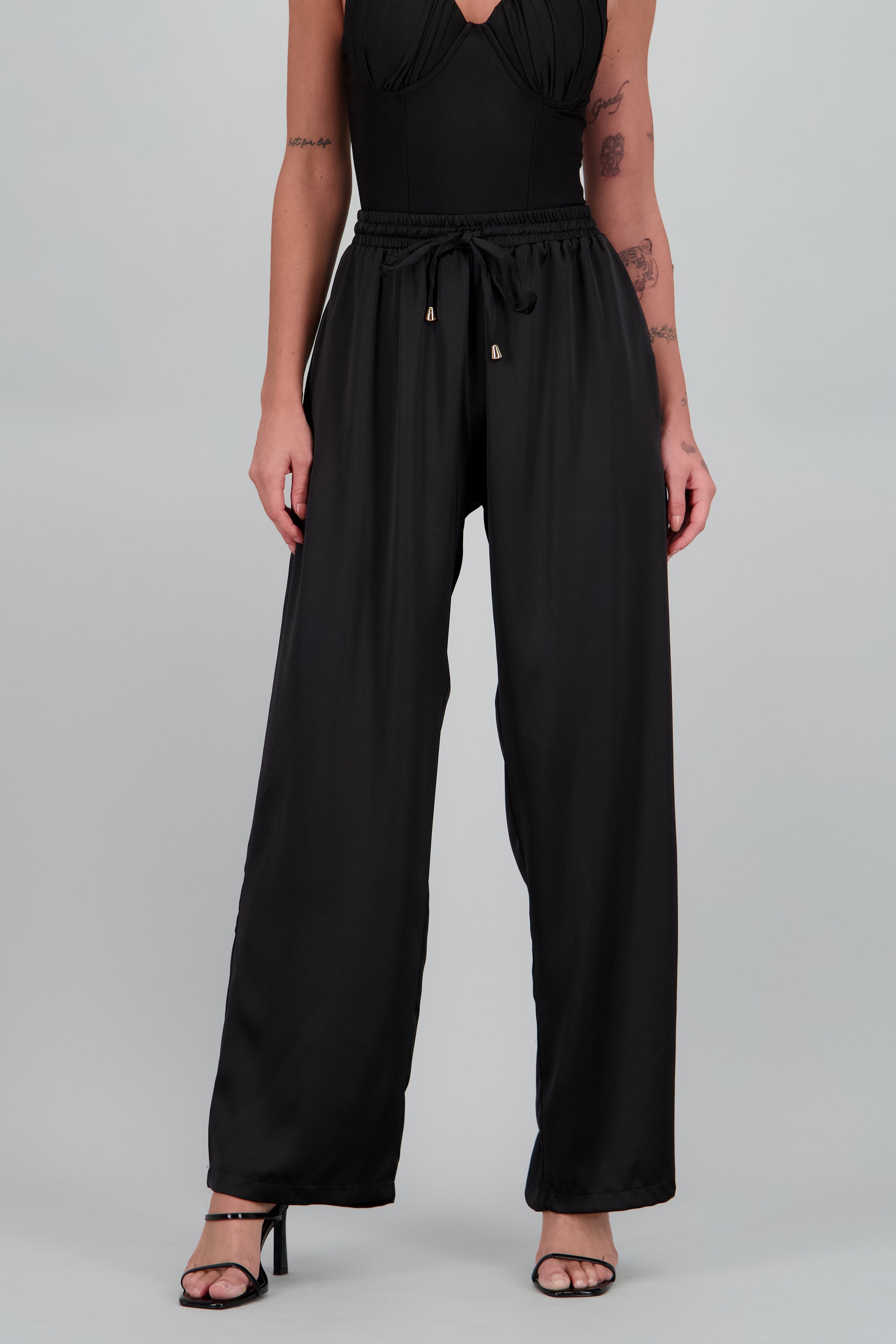pantalon wide leg NEGRO