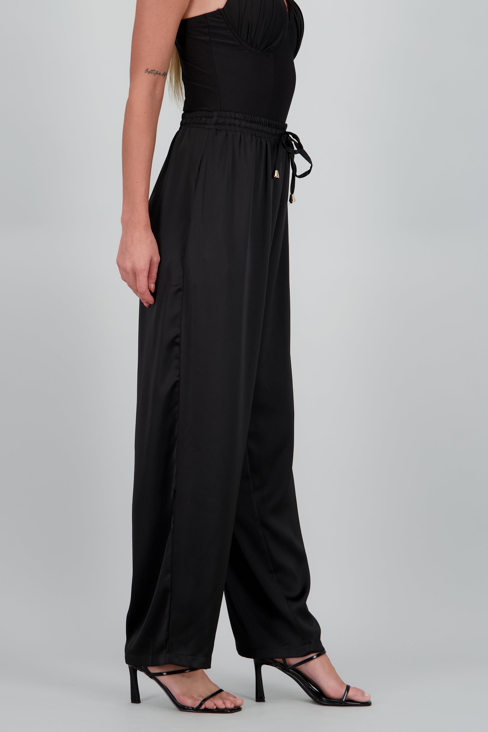 pantalon wide leg NEGRO