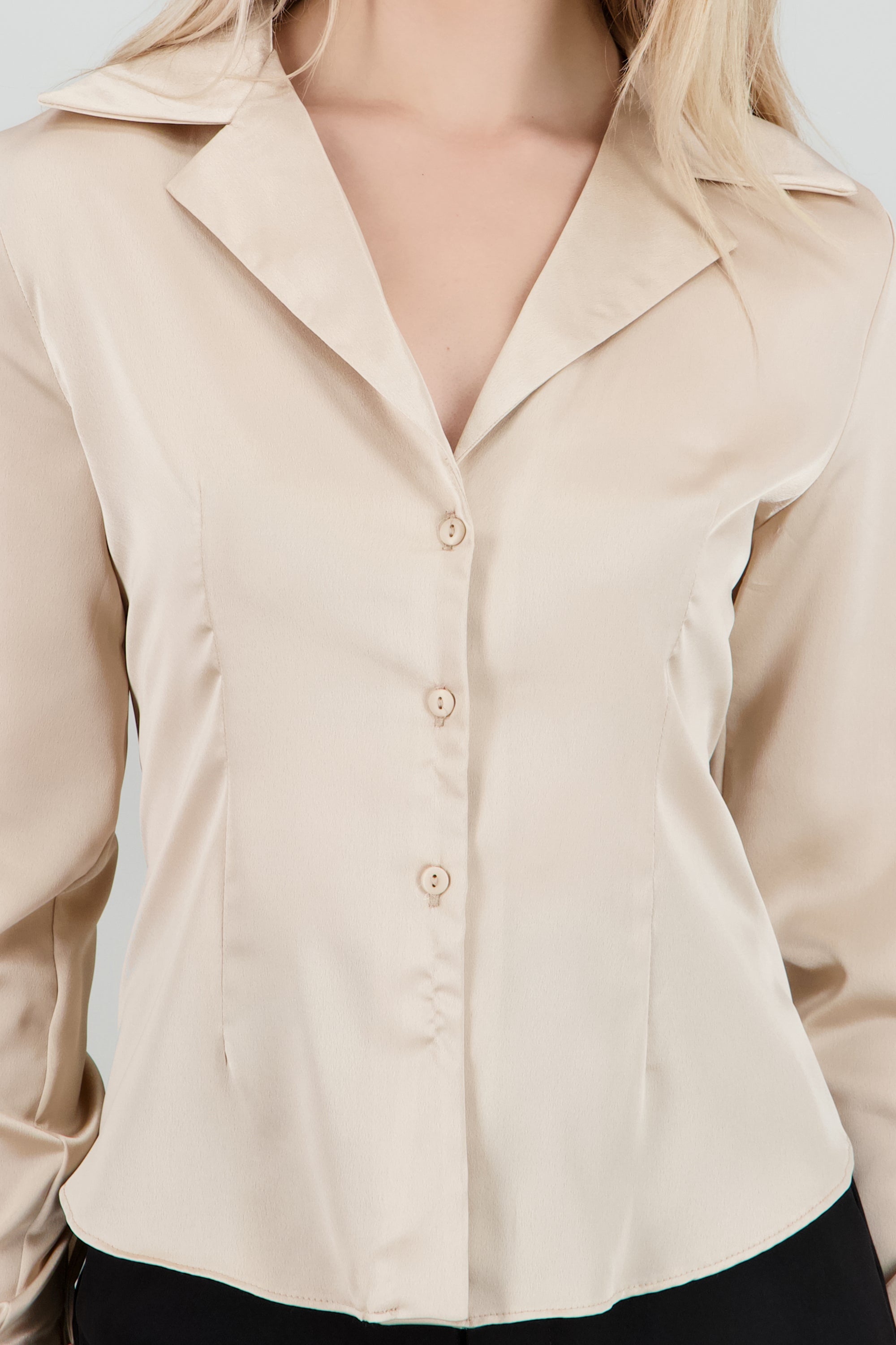 Camisa satin lace up espalda NUDE