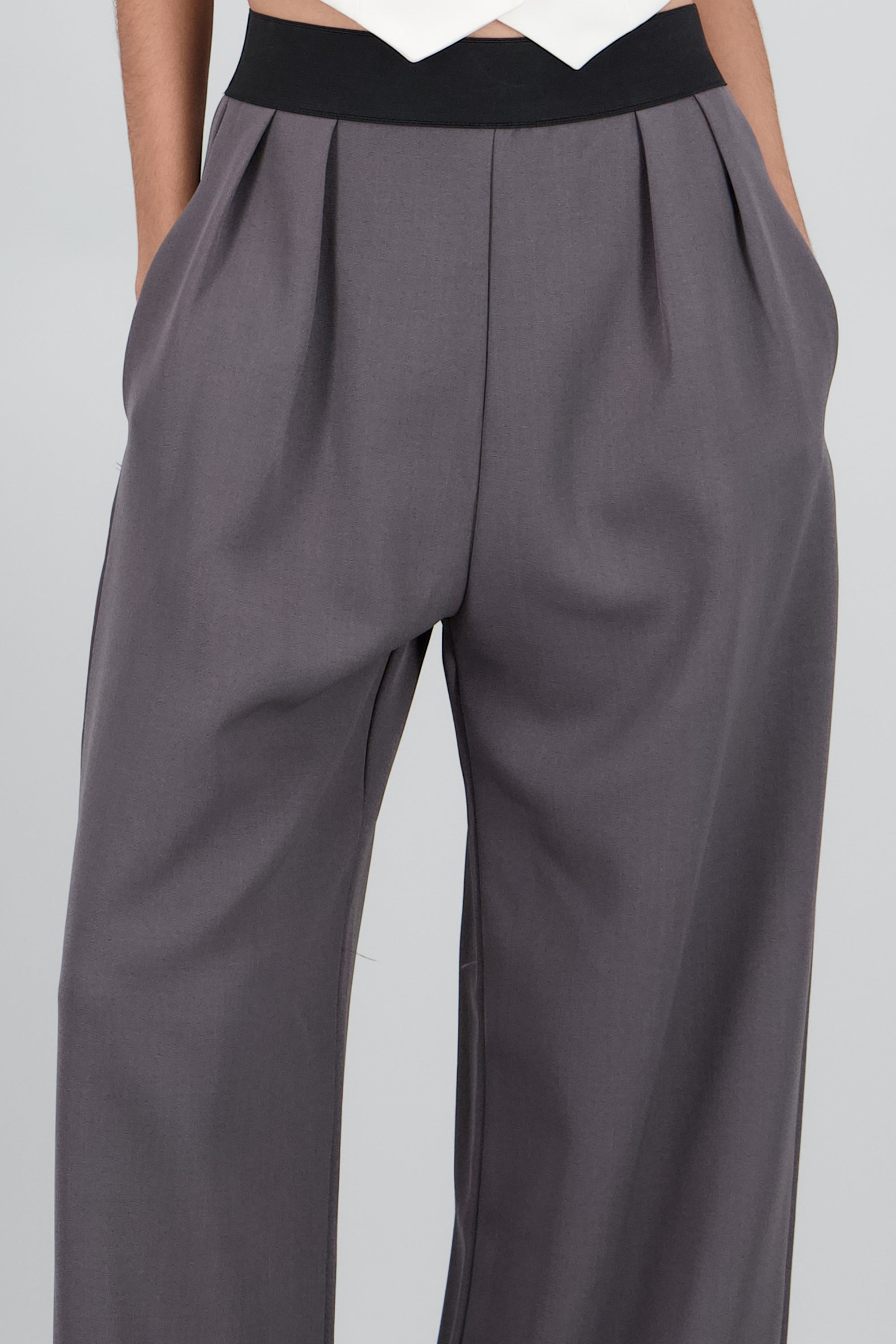 Pantalon sastre pretina sporty GRIS