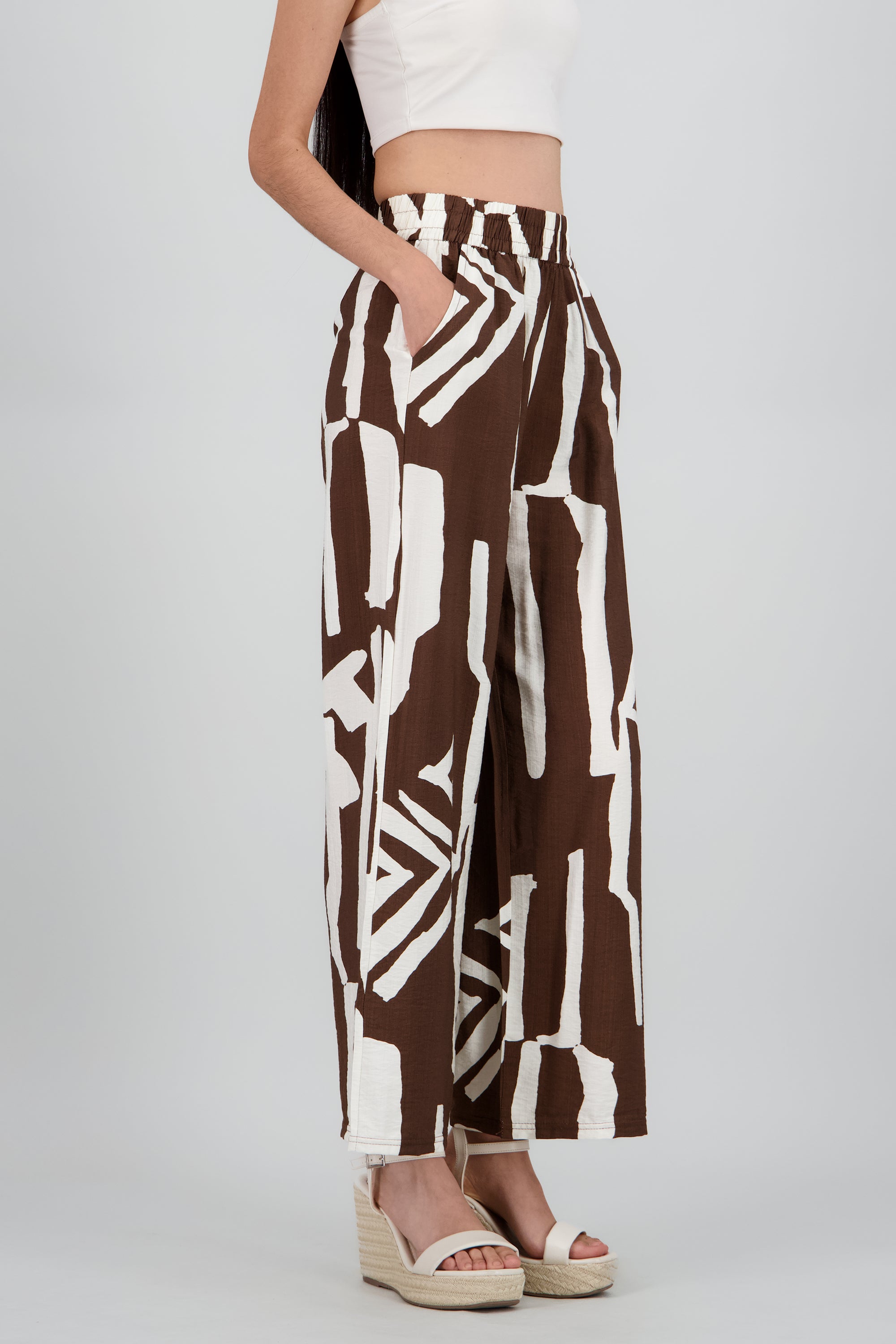 Pantalon estampado asimetrico CAFE COMBO