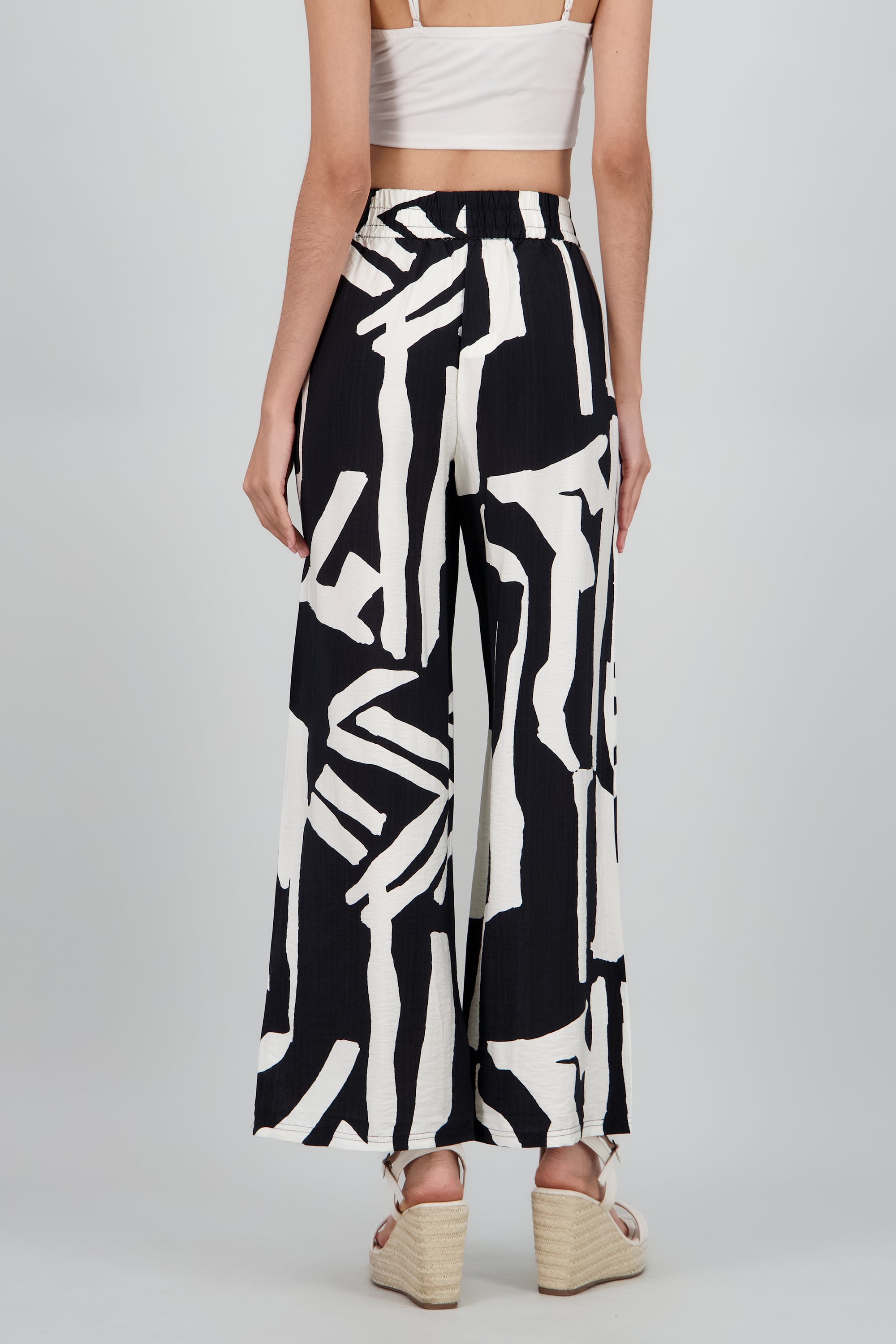 Pantalon estampado asimetrico NEGRO COMBO