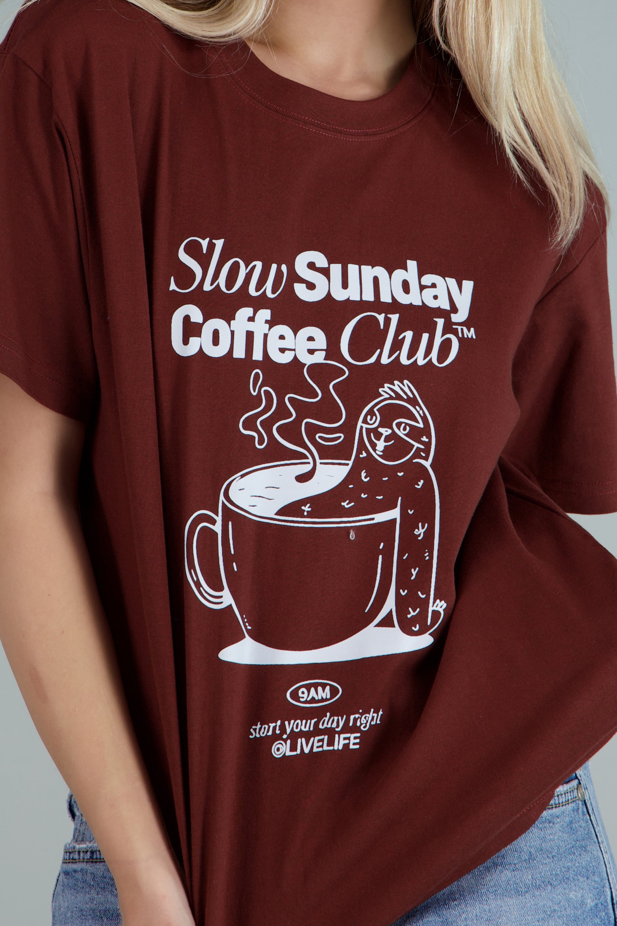 Playera estampada Coffee Club CHOCOLATE