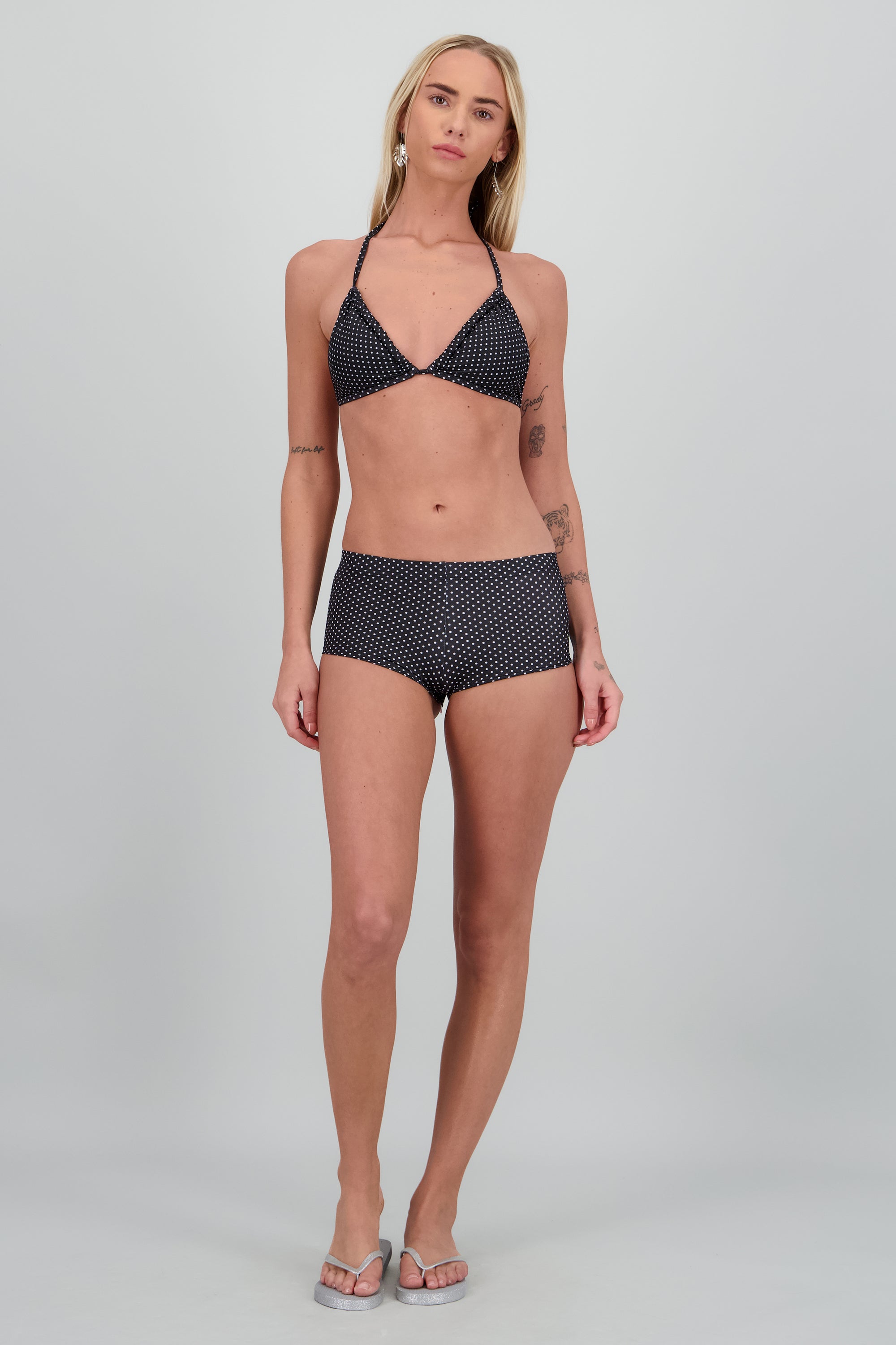 Bikini puntitos calzon short NEGRO COMBO