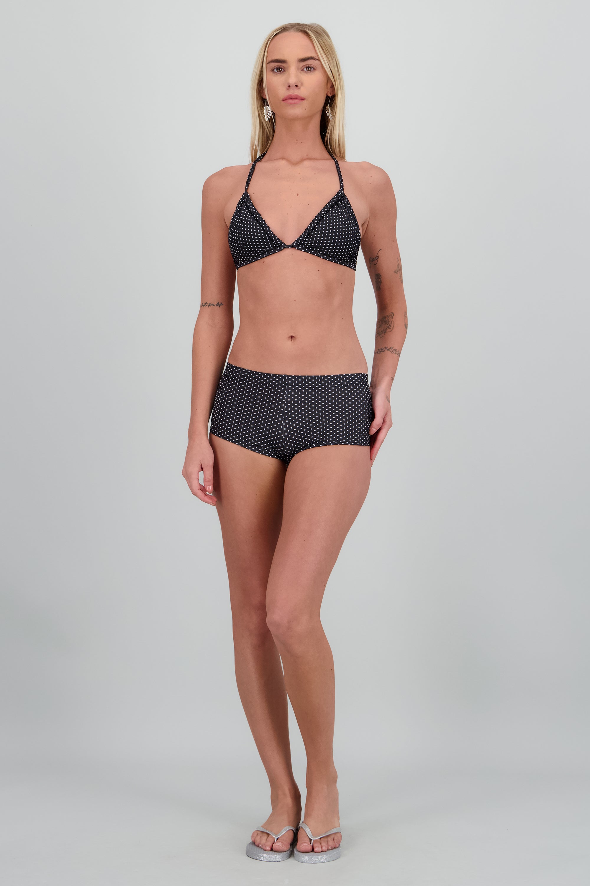 Bikini puntitos calzon short NEGRO COMBO